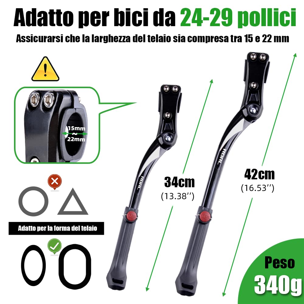 Cavalletto posteriore regolabile in lega antiscivolo, supporto regolabile in altezza adatto per mountain bike/bici da strada da 61 a 29 pollici