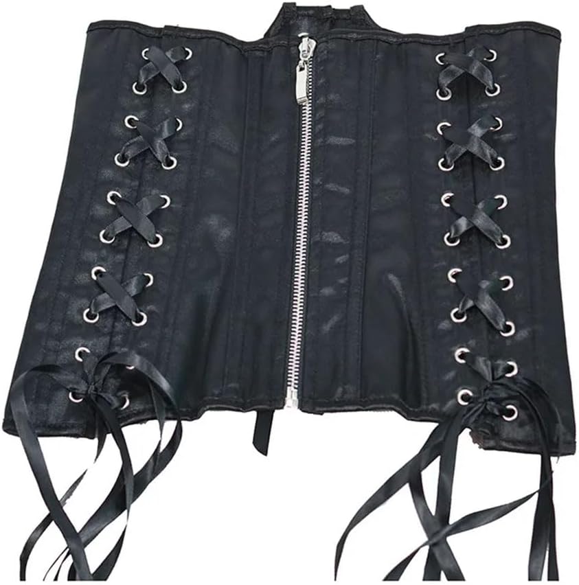 [Bciopll] 女性ヴィンテージ腹部コルセットタイトフィッティングレースアップフィッシュボーンビスティエウエストガードルドレス