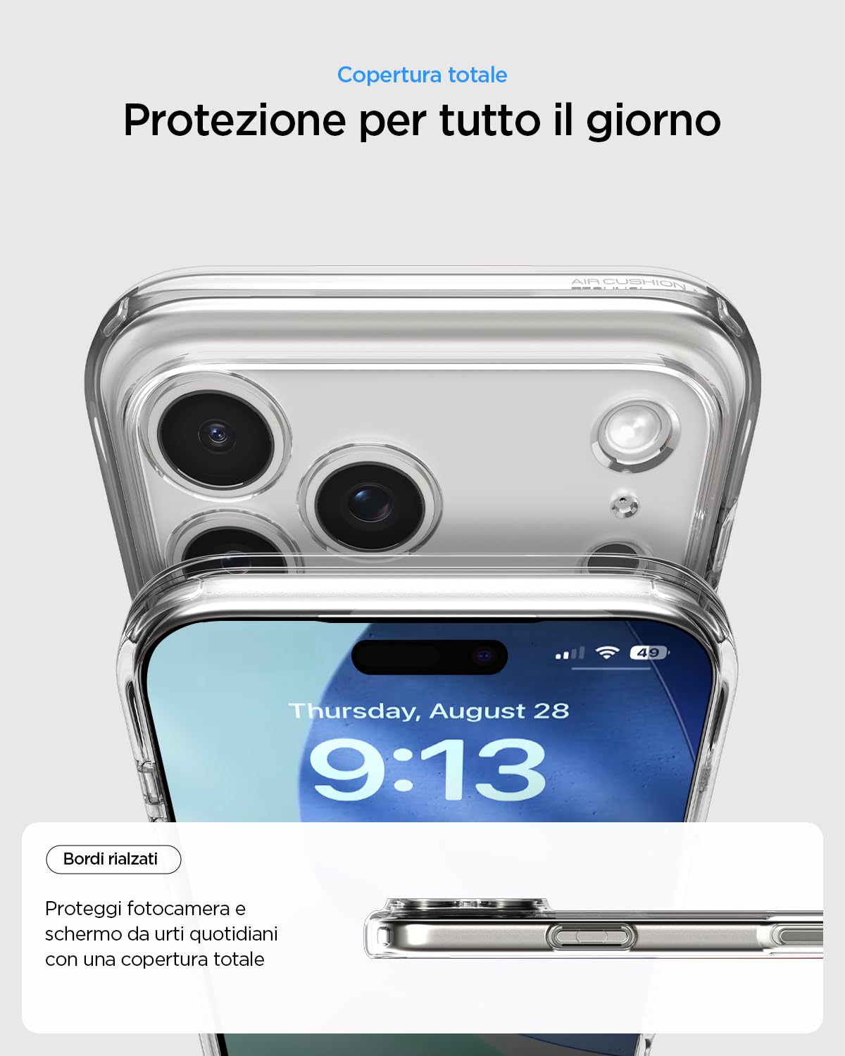 Spigen Cover Ultra Hybrid Compatibile con iPhone 17 Pro Max - Trasparente