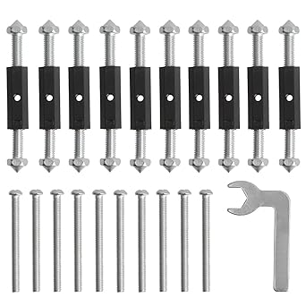 RUIAN 86 Type Switch Socket Cassette Repair, Electrical Box Screws Support Rod Switch Universal Outlet Repairer Wall Mount Switch Box Repair Device with Wrench,10Pcs