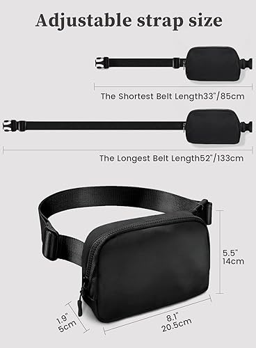 Miniatura 5 de Meyfancy Riñonera para mujer, riñoneras, bolsas cruzadas con correa ajustable para correr, viajar, entrenar, impermeable, negro (Black Classic),