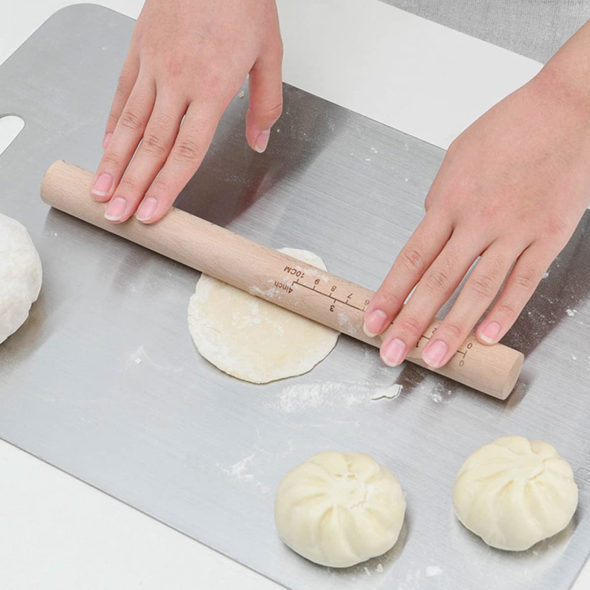 Rodillo antiadherente para hornear, rodillo de masa para tortillas y pasteles, herramienta de cocina de alta calidad, fácil de limpiar, ideal para panaderos caseros