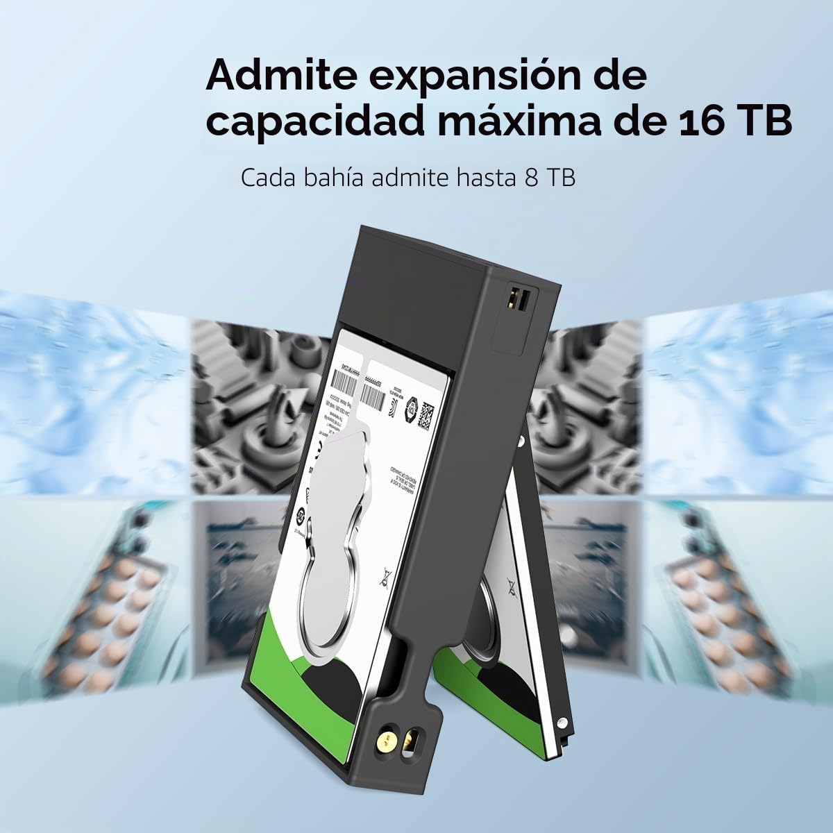 MAIWO Carcasa Raid de Doble bahía para Disco Duro SATA SSD de 2.5 Pulgadas, Raid 0/1/JBOD/PM, USB 3.1 Gen 2 de 10 Gbps con UASP, Capacidad de 16 TB, bahía Externa de Aluminio HDD