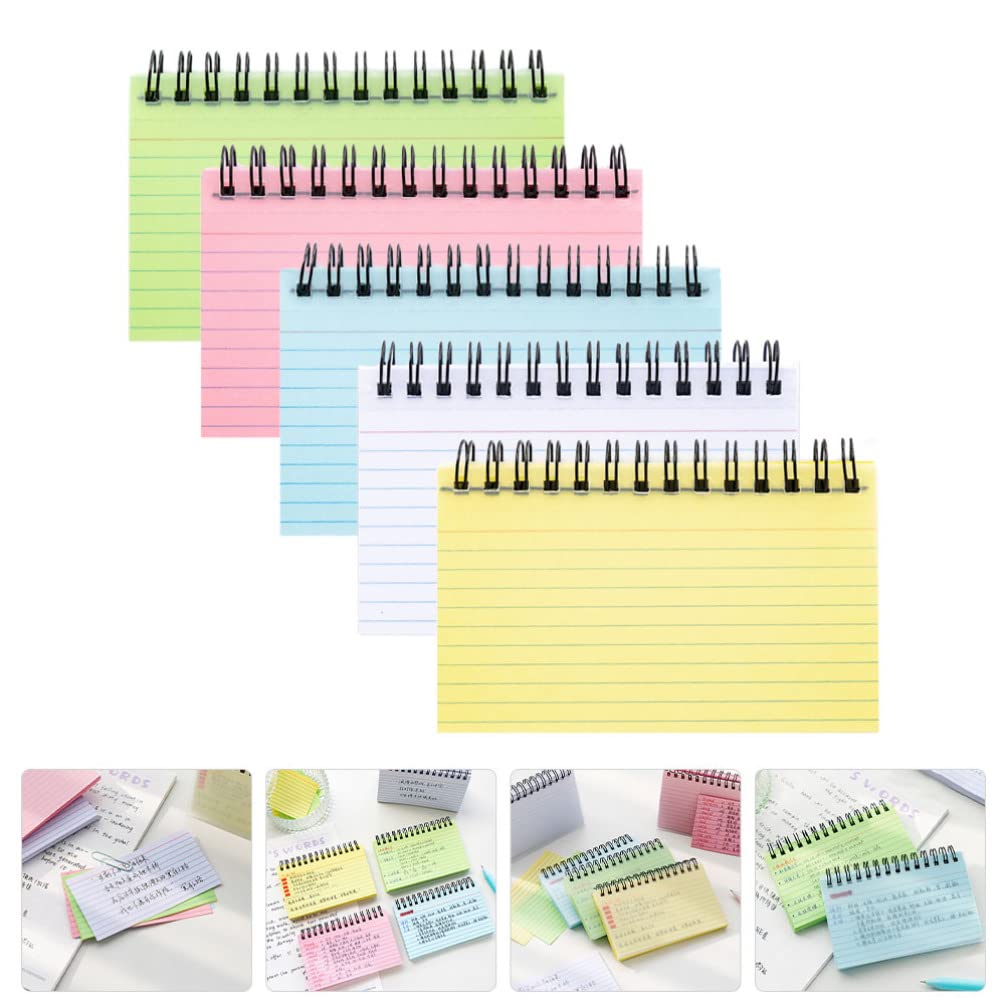 STOBOK 5pièces Cahier à Spirale Détachable Bloc-notes De Poche Pratique Pour Plans Quotidiens Et Notes