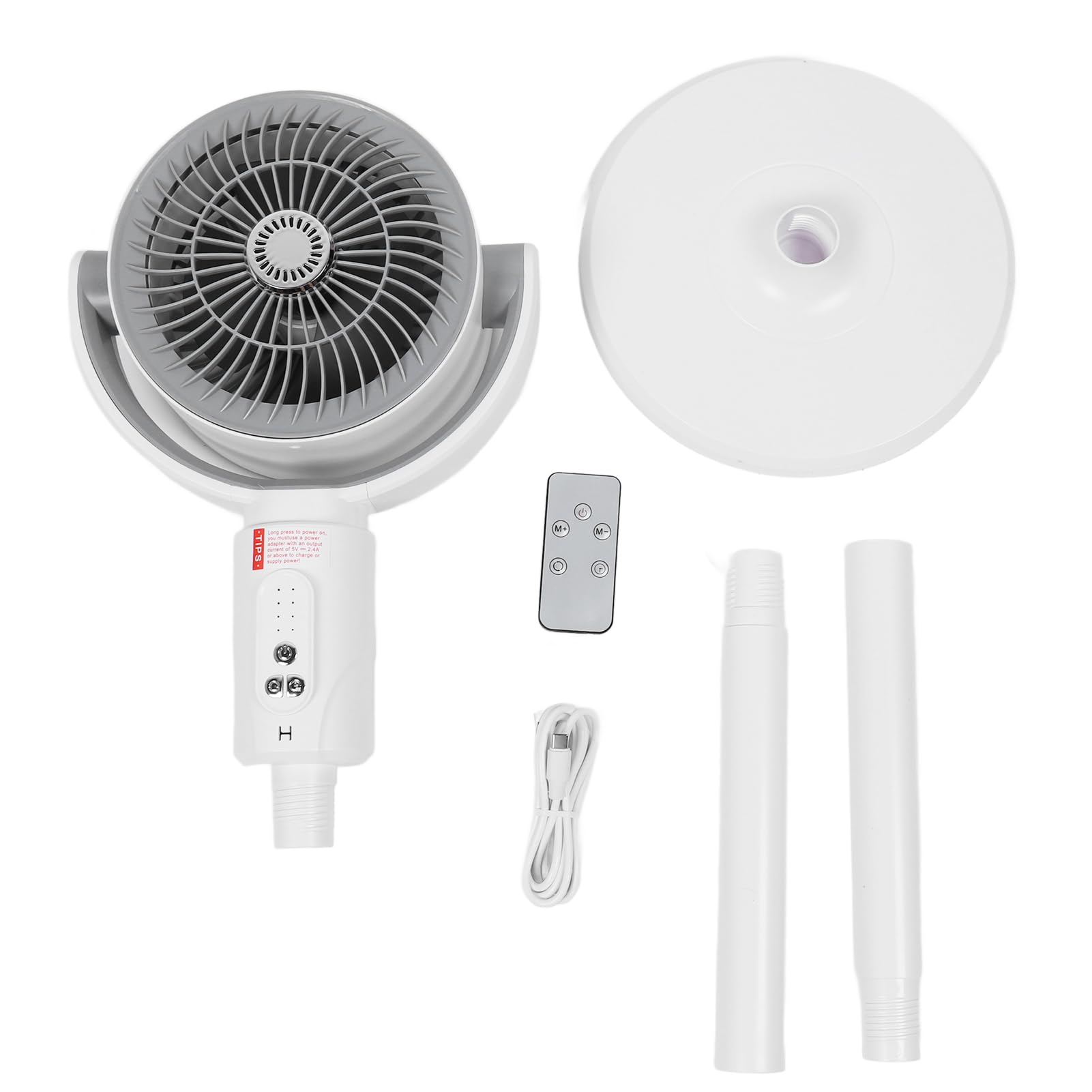 Ventilatore a piantana, silenzioso, 4 velocità del , timer da 8 ore, altezza regolabile, circolazione dell'aria, da scrivania, ventilatore oscillante con telecomando, ideale