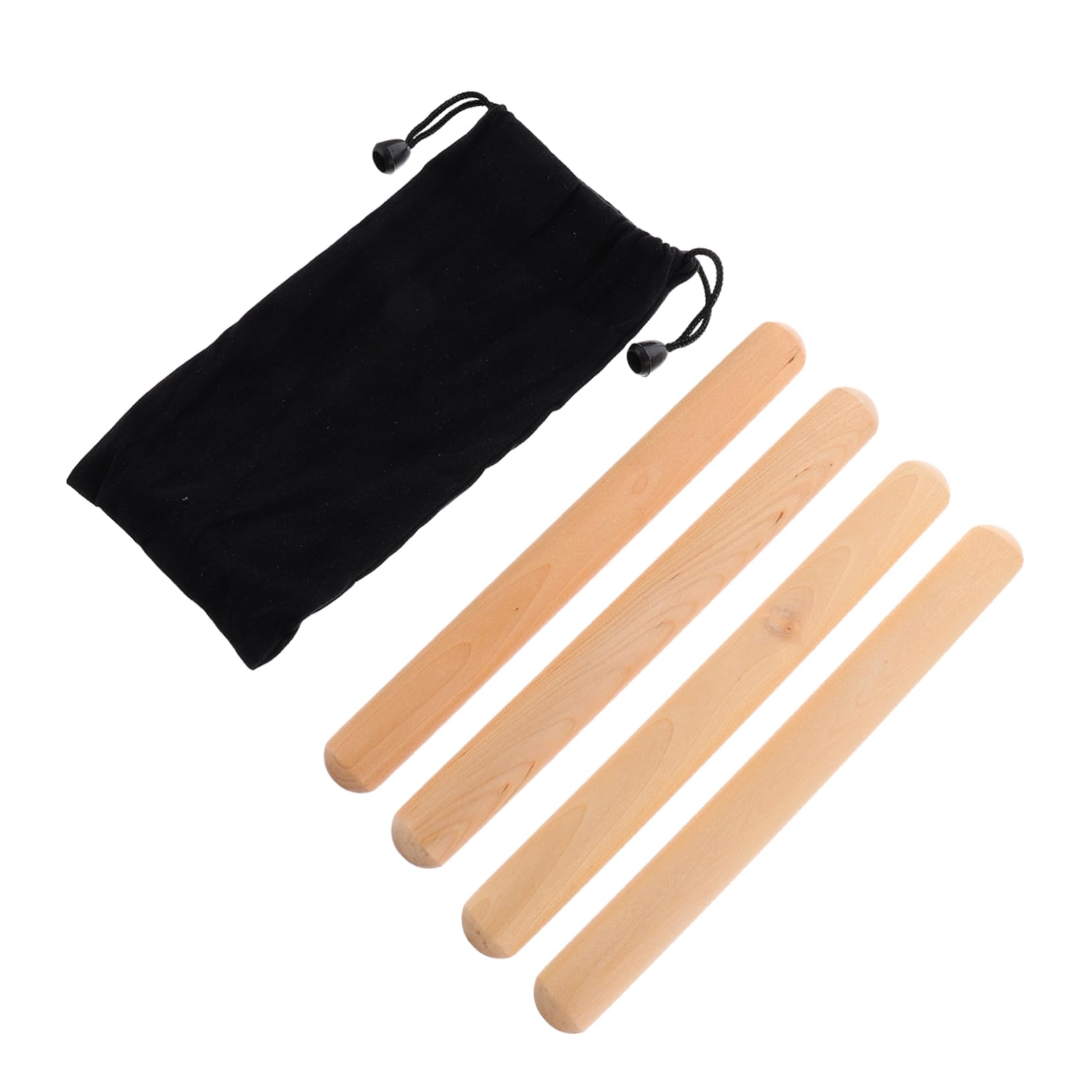 Yardwe 2Pairs Rhythm Music Lummi Stick Wooden Percussion Instrument with Carry Bag for Musical Education and Developing Rhythm Skills