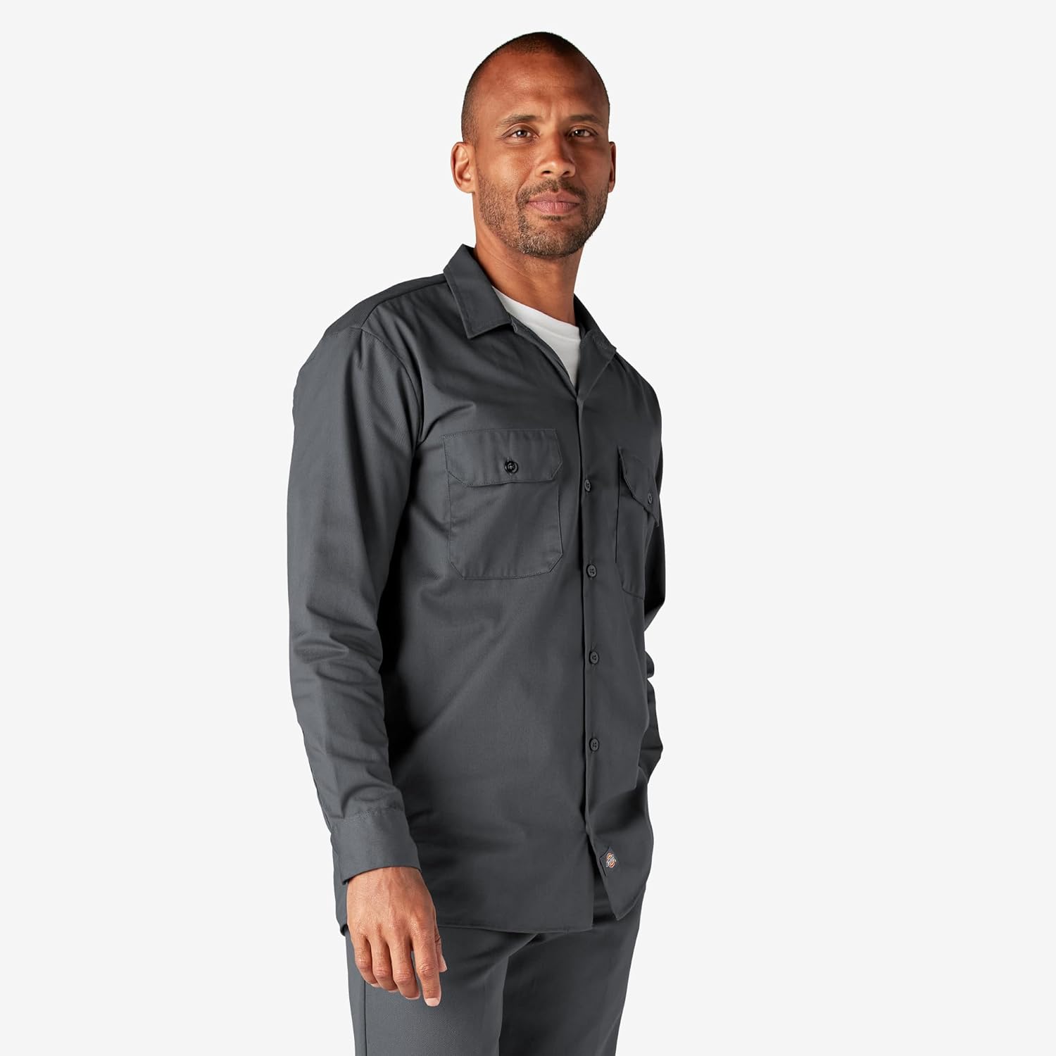 Dickies Long Sleeve Work Shirt, Charcoal, L - Image 5