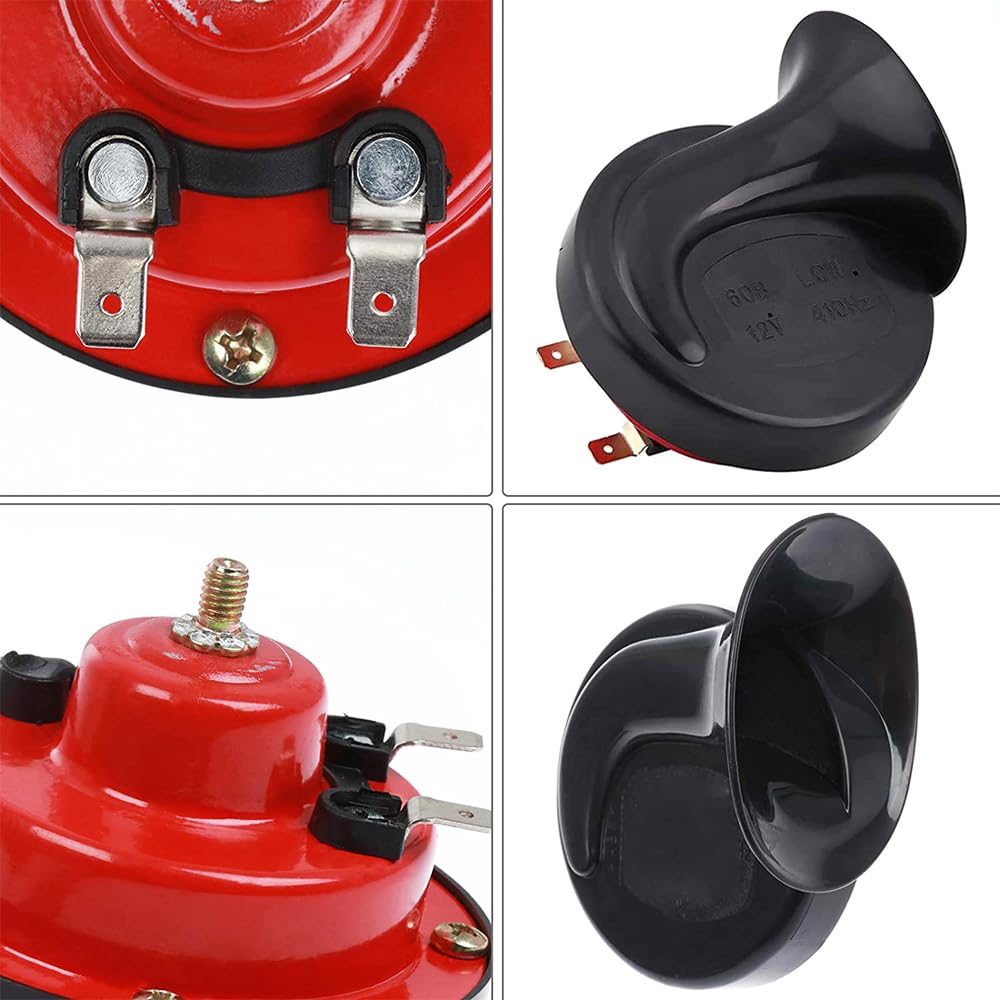 Bocina Coche 2 uds 12V 24V 300DB bocina de coche for barco marino Kit ruidoso motocicleta señal fuerte Auto(12V)