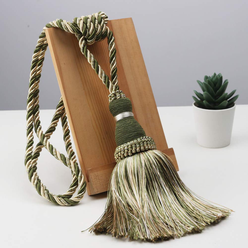 Alzapaños de cortina para decoración del hogar, elegantes soportes para cortinas colgantes, alzapaños decorativos con borlas para cortinas, 1 paquete, color café oscuro