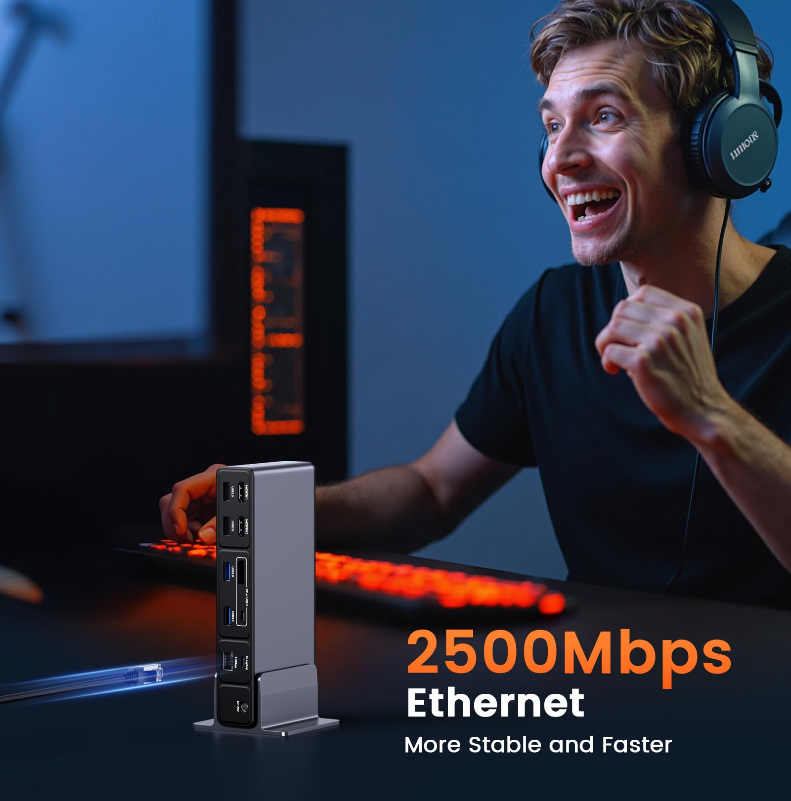 TobenONE Stacja dokująca USB C, 3 monitory, potrójny wyświetlacz 4K 18 w 1, zasilacz 150 W z szybkim ładowaniem 20 W, 8 portów USB do 10 Gb/s, 2 HDMI/DP/USB C, do Windows/Chrome OS