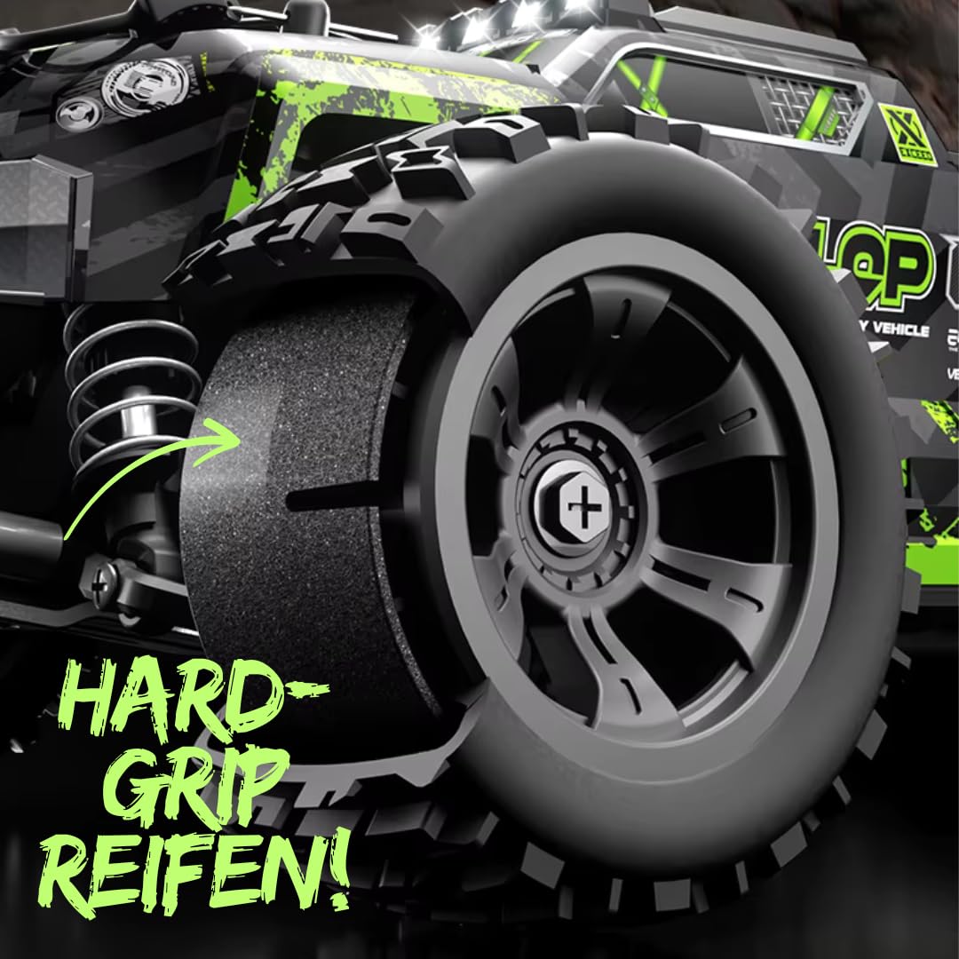 Premium RC Monster Truck Ferngesteuert Offroad 1:18 Ferngesteuertes Auto für Kinder 48km/h Monstertruck Crawler Elektrisch 4WD Allradantrieb 2,4 GHz