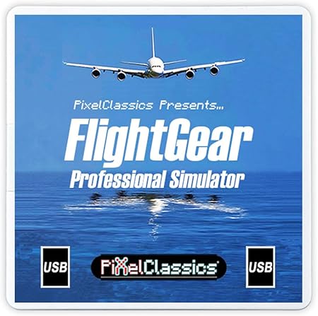 FlightGear Flight Simulator 2025 X on USB | Flight Sim Plane & Helicopter Professional Simulator Including 600 Aircraft, 20,000 Real World Airports Compatible with Microsoft Windows 11 10 PC