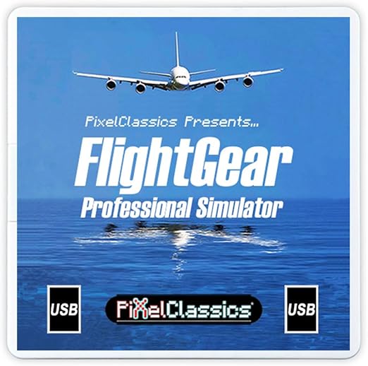 FlightGear Flight Simulator 2025 X on USB | Flight Sim Plane & Helicopter Professional Simulator Including 600 Aircraft, 20,000 Real World Airports Compatible with Microsoft Windows 11 10 PC