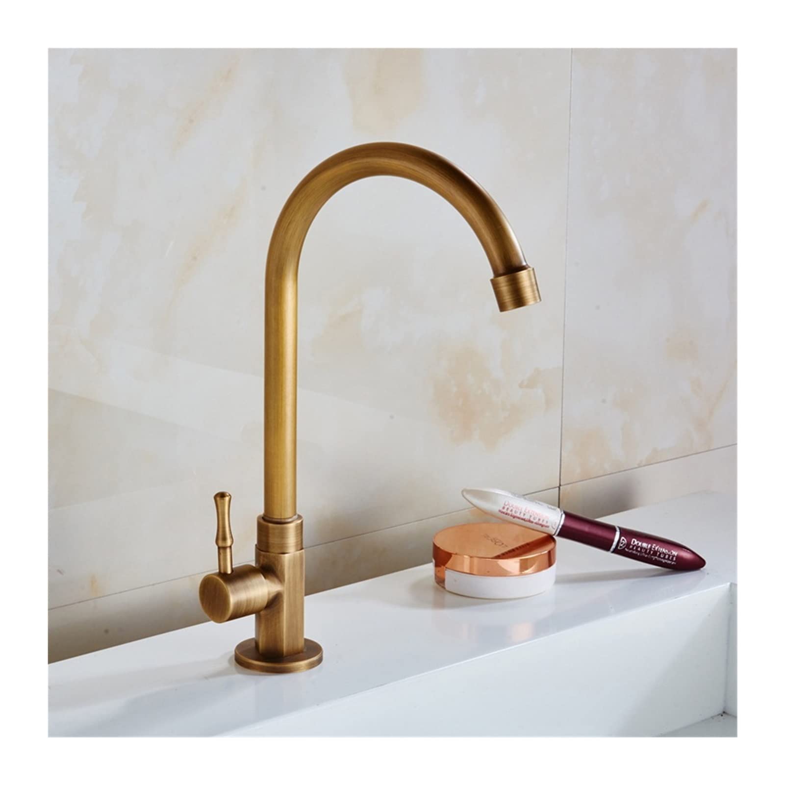 Mitigeur retro cuisine laiton bronze anti calcaire robinet eau froide