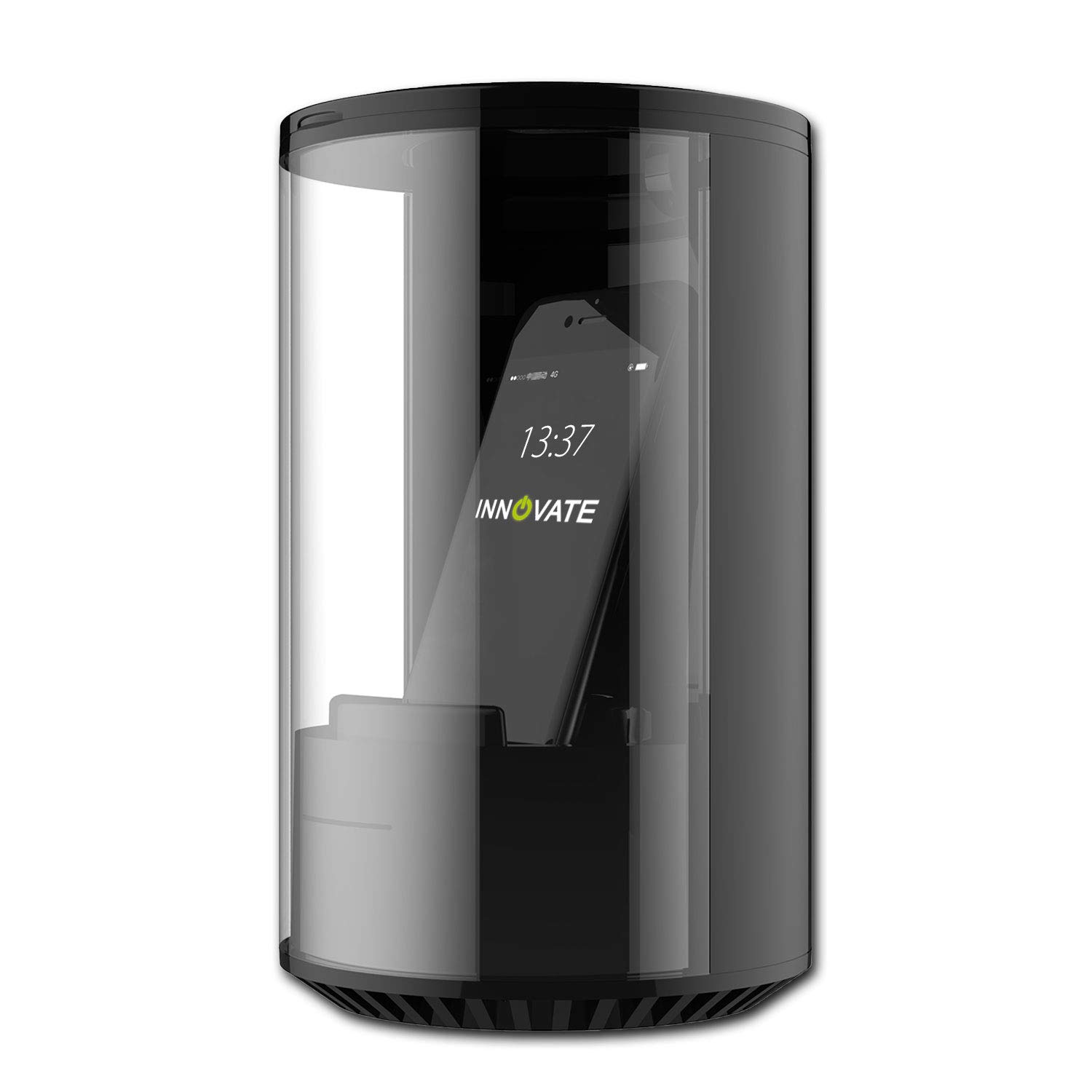 INNOVATE - Boîte de désinfection ozone, stérilisateur, désinfectant pour téléphone portable, clés, smartphone, bijoux, lunettes, etc., éclairage LED, câble USB, port USB