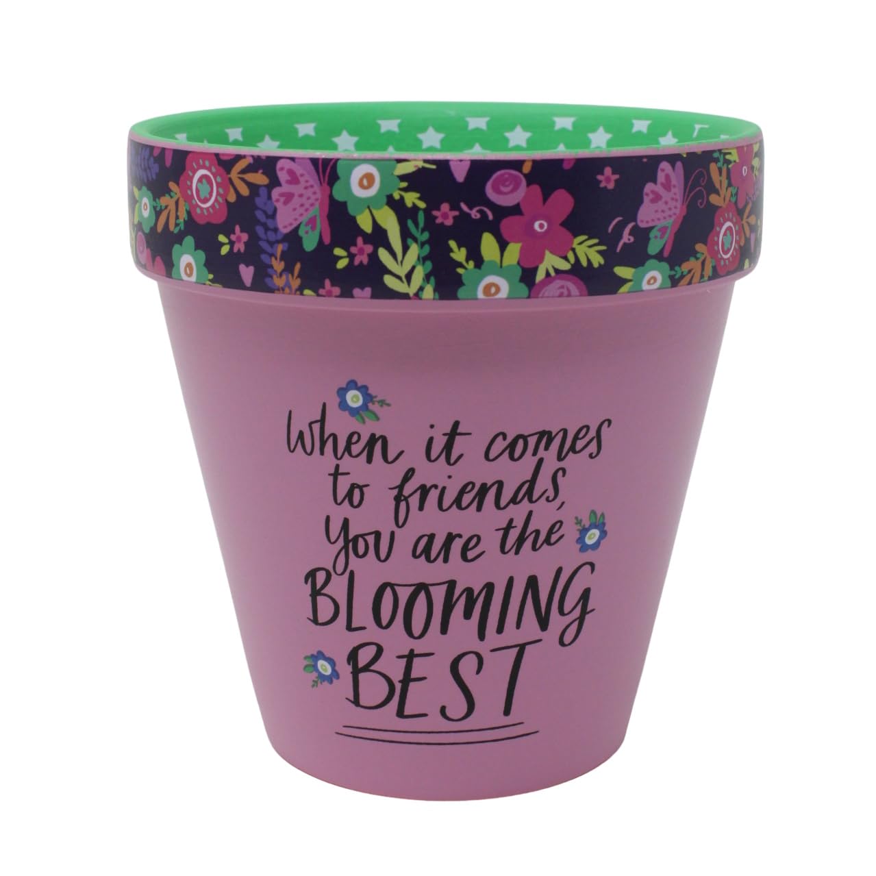 Wpl Gifts Multicolor Love Plants Small Flower Planter Pots - Fun Quotes & Humour In Pastel Colours - With Optional Coaster Add On - Perfect Floral Home Decor (When It Comes To Friends)