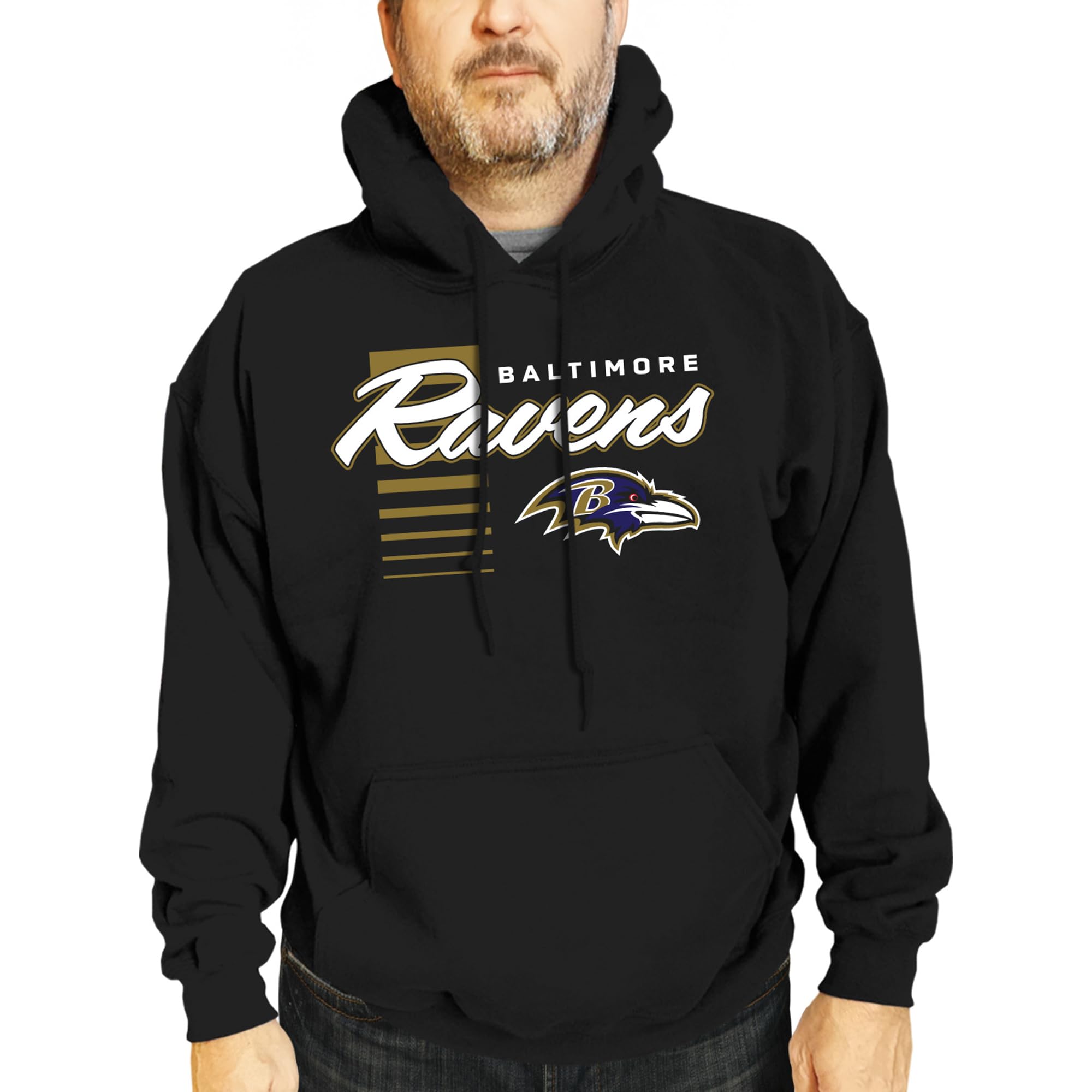 Team Fan Apparel NFL Adult Unisex Retro Script Ultra Soft Fleece Hooded Sweatshirt, Officially Licensed Football Performance