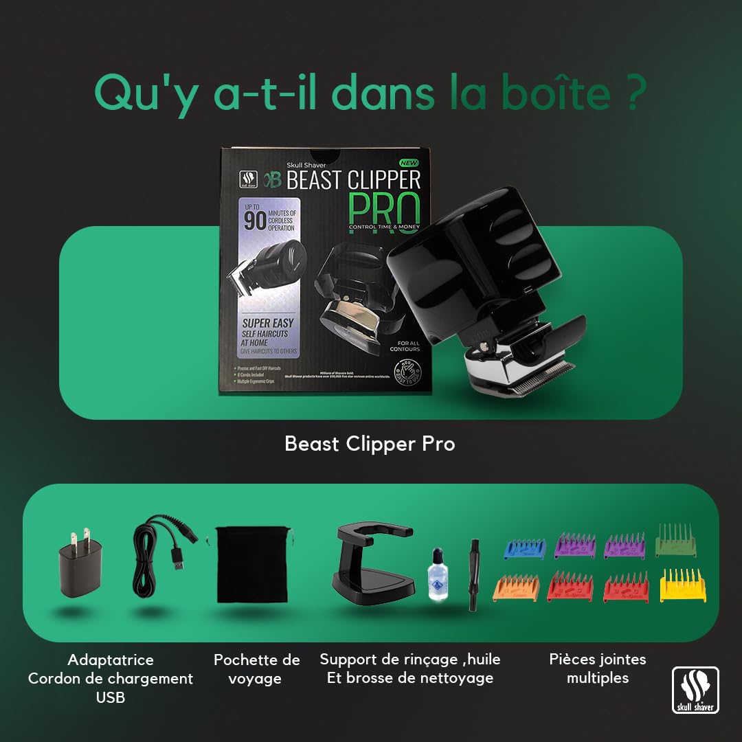 Beast Clipper Pro – Elektrischer Haarschneider für Herren für Kopf, gegenwärtig für Männer, Bart und Schnurrbart