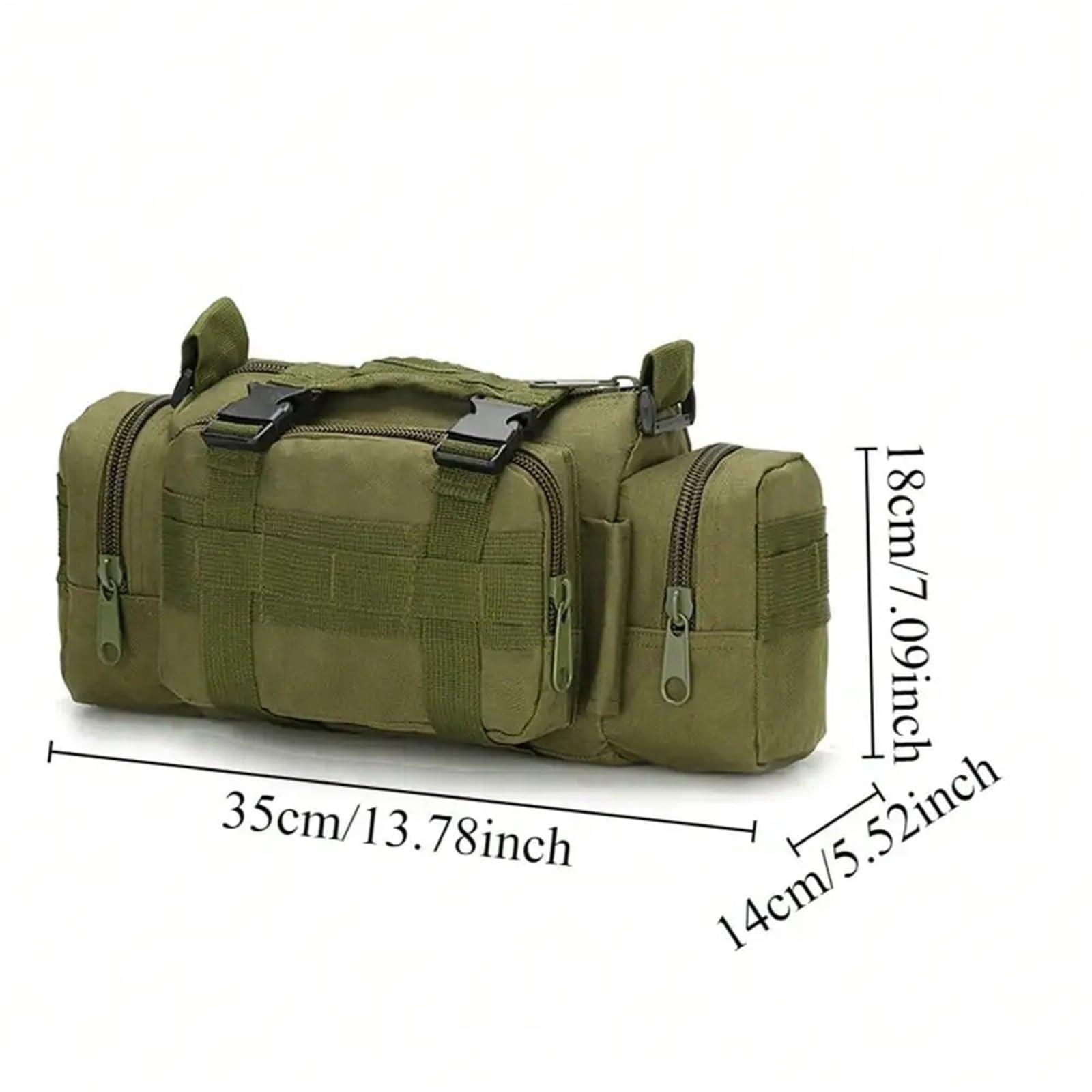 Męska wszechstronna torba typu Crossbody Outdoor Przenośna torba na klatkę piersiową Torba rowerowa Torba na talię z regulowanym paskiem(Khaki)