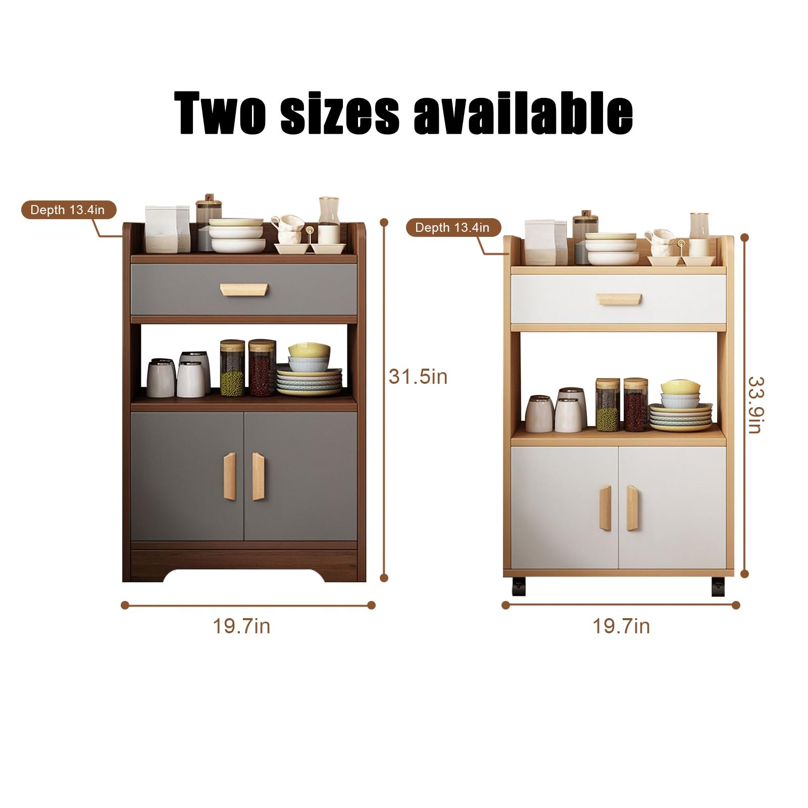Wielowarstwowa szafka kuchenna do przechowywania małych mieszkań beżowa 80 x 35 x 86 cm z łatwością zmieni Twoje urządzenia kuchenne