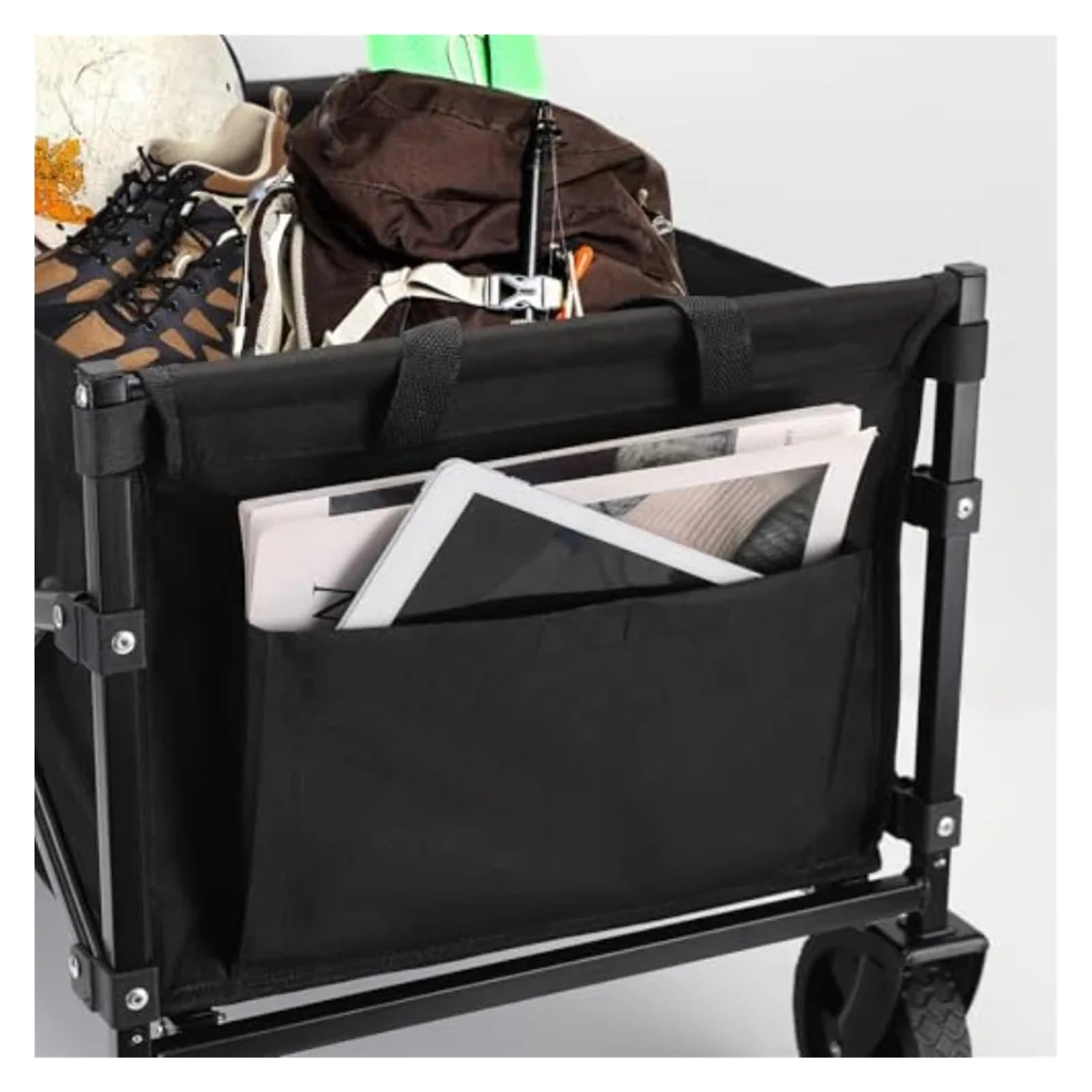 Carro de jardín plegable resistente para deportes, compras, camping y actividades al aire libre, carrito plegable para un fácil transporte