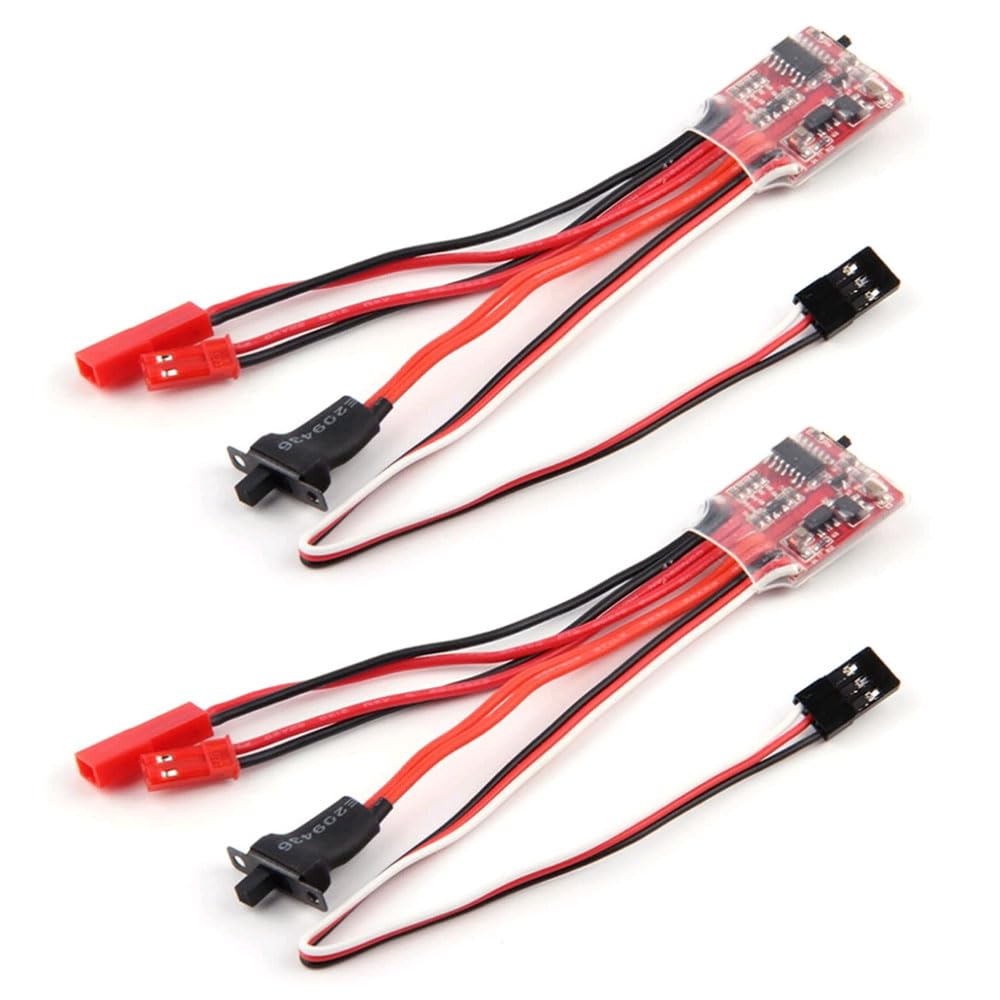 WANGCL Pr30A ESC Brushed Electric Speed Controller for DIY Mini RC Car or Boat Tank w/Brake (2PCS), ca. 25 x 23 x 5 mm