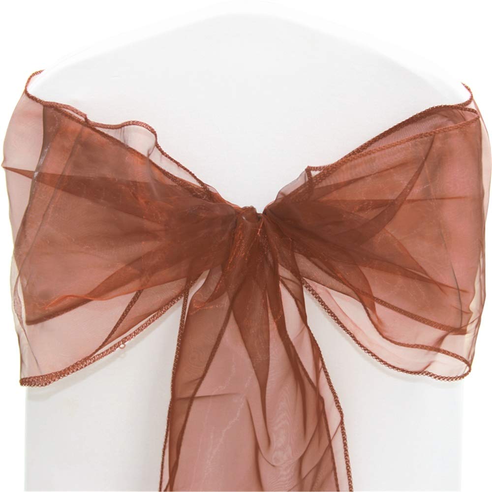 Time to Sparkle Pack of 150 Organza Sashes 22x280cm/9x110inch Wider Sash Fuller Bows Chair Cover Bows Sash for Wedding Party Birthday Decoration - Almond — image 1