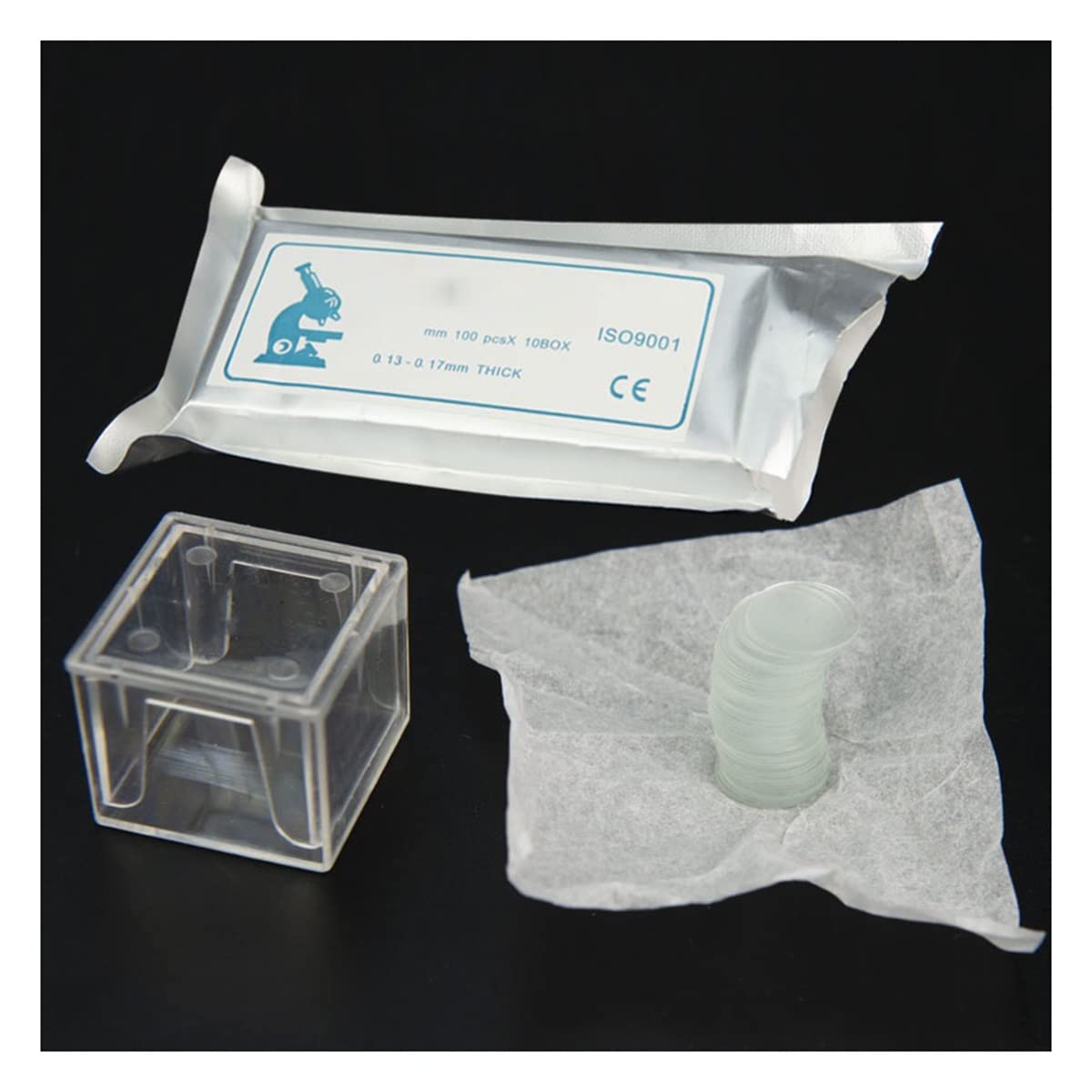 Vetrini da microscopio e coprioggetti, Coprioggetto rotondi in vetro for microscopio, diametro 10-15 mm, spessore 0,13-0,17, confezione da 1000(15mm)