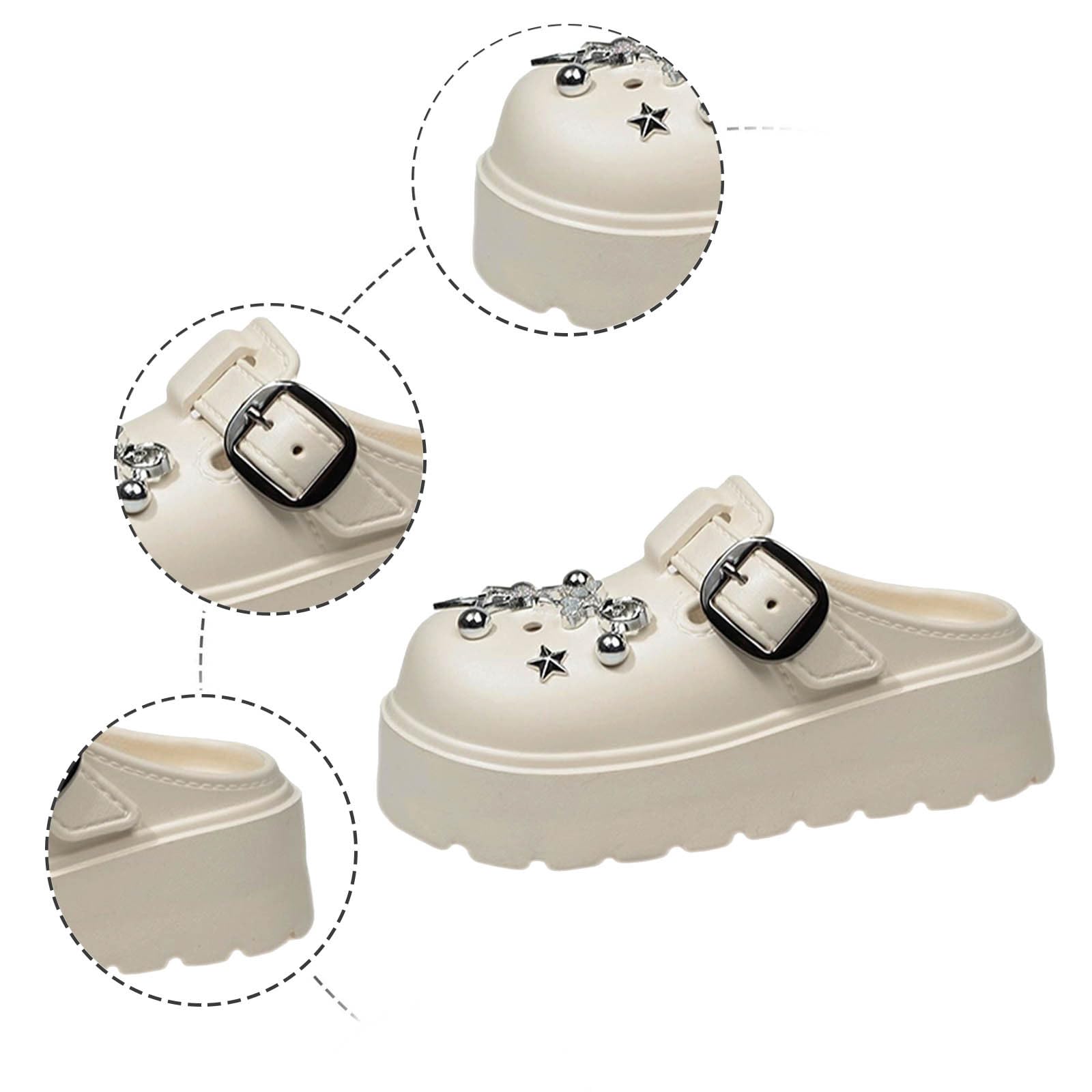 Sliders - Zapatillas de verano con suela gruesa antideslizante para el baño y el ocio