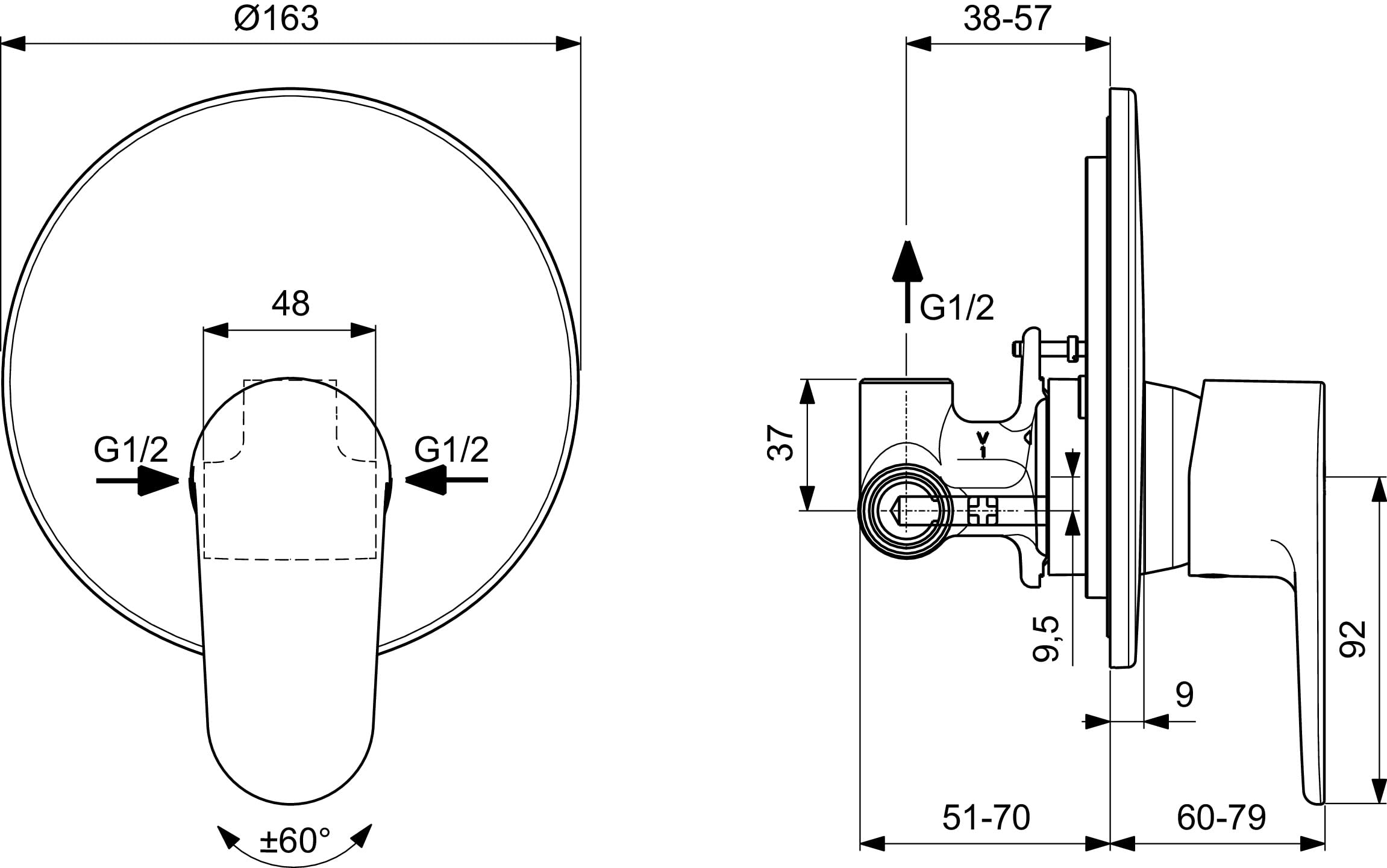 Ideal Standard - Cerafine O Miscelatore Doccia ad Incasso - Nero Seta