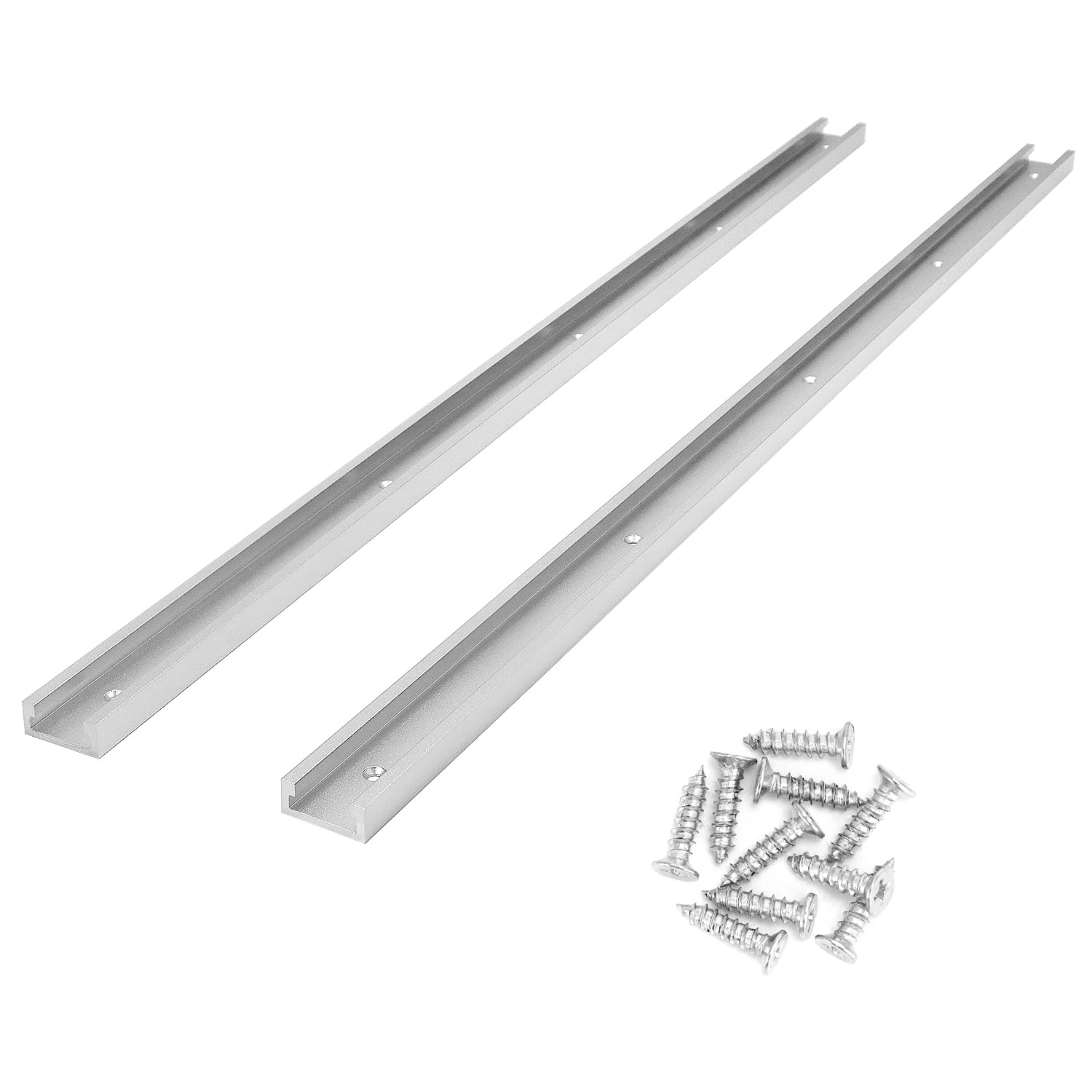 QWORK® 2 Pièces 800mm T-Track T-Slot en Aluminium, Rail à Onglet en T pour Scie à Table, Défonceuse et Outils de Travail du Bois