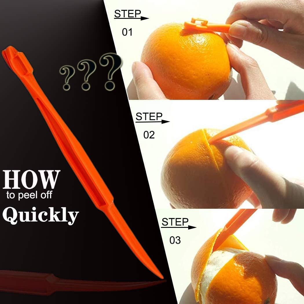 Orange Peeler Tools Citrus Peel Cutter Plastic Easy Fruit Vegetable Slicer Cutter Lemon Peeler Opener Remover Fruit Tools Kitchen Accessories Knife Cooking Tool Kitchen Gadgets,9 Pack