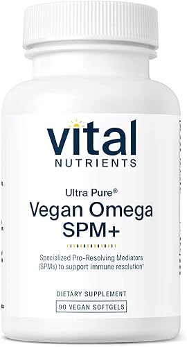 Vital Nutrients Ultra Pure® Vegan Omega SPM+ | Suplemento de omega-3 para mediadores de resolución profesional especializados veganos (SPM) | Alivio