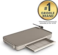 Vista 2 de bella Plancha eléctrica de 12 x 22 pulgadas con bandeja de calentamiento, revestimiento antiadherente de cerámica EverGood™ y sonda de temperatura