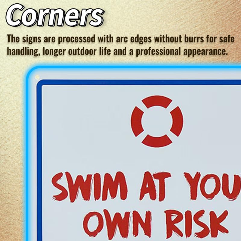 4 Carteles de Metal Vintage para Reglas de Piscina miniatura 4