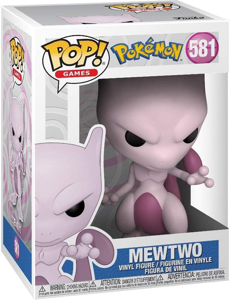 POP Games: Pokémon - Mewtwo Funko Vinyl Figure (Bundled with Compatible Box Protector Case), Multicolor, 3.75 inches
