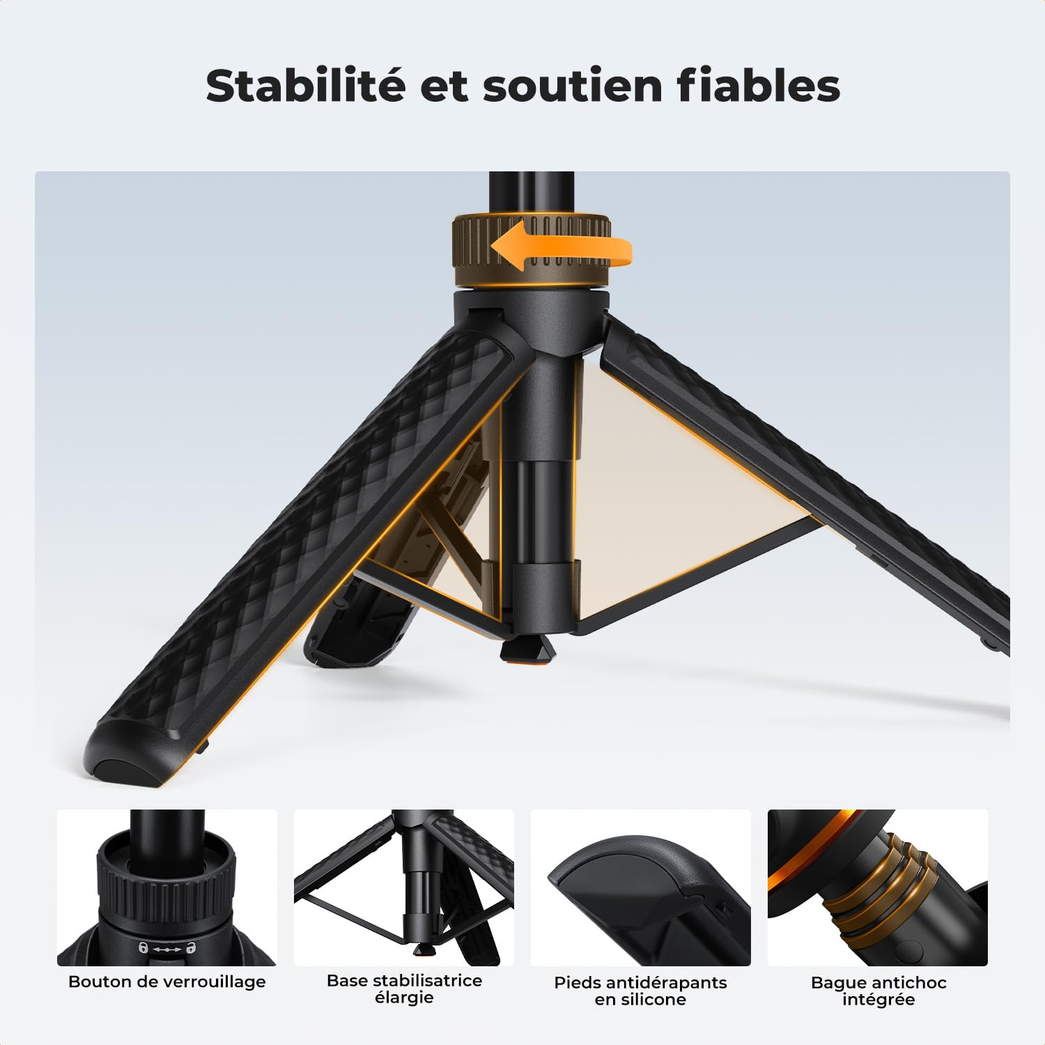 MS71 [Ouverture Auto 1s] Mini trépied Smartphone et Perche Selfie, 25,6", rotule de Poche légère avec Sabot Froid, Petit trépied de Bureau Compatible DJI Osmo Pocket 4/3, Action5, GoPro 13/12.