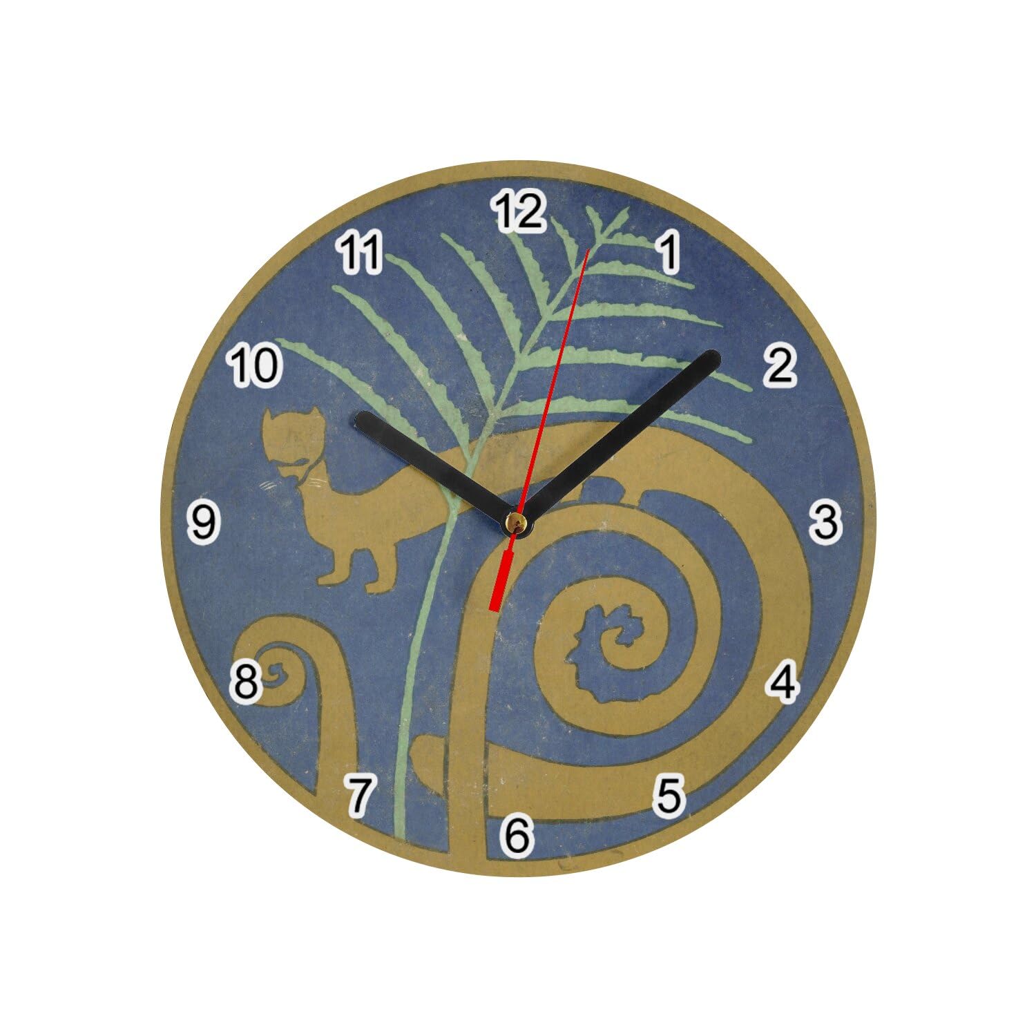 Horloge murale en verre écureuil blanc pour salon zen et épuré