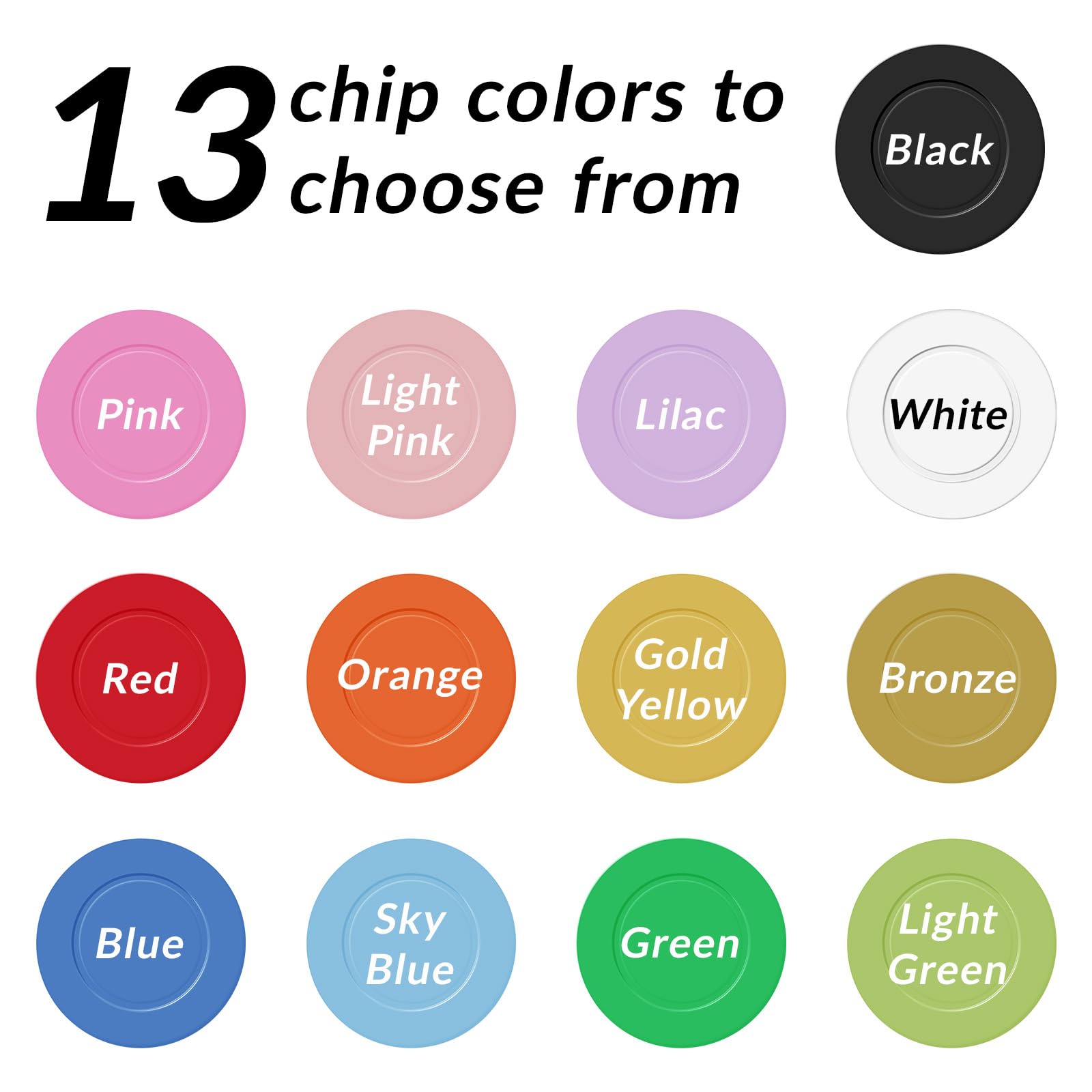 100-1000 personalisierte Plastik-Pokerchips mit beidseitigem Vollfarbdruck - Individuelle Logo-, Bild- oder Textgestaltung für Bars, Partys, Unternehmen & Events