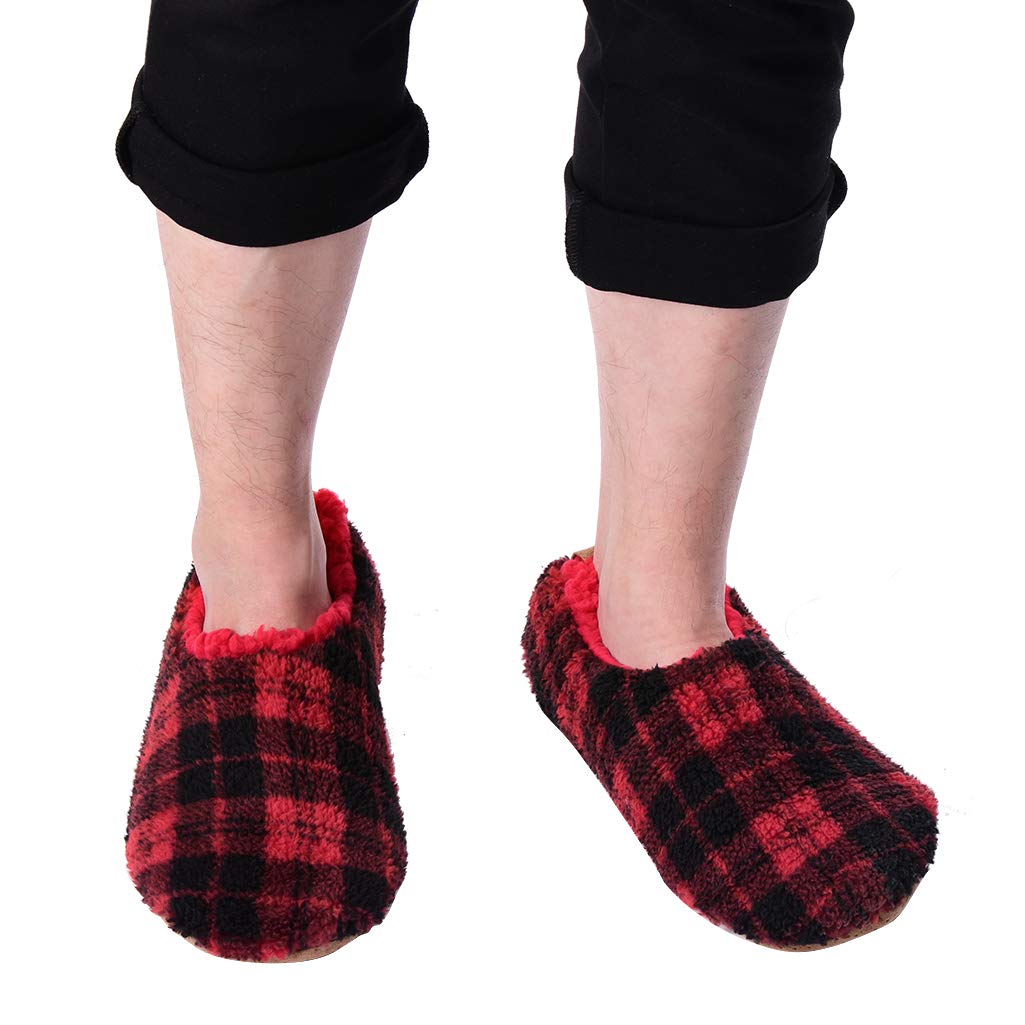 DICUIRDMens Slipper Socks With Non Skid Bottoms, Warm Slipper Socks With Grippers For Men, Fuzzy House Fabric Slippers