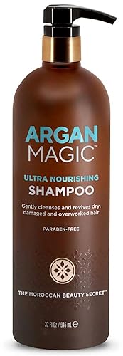 Argan Magic Champú ultra nutritivo aceite de argán y antioxidantes para nutrir y restaurar tipos de cabello dañado y sobreprocesado fabricado en Argan Magic Champú ultra nutritivo aceite de argán y antioxidantes para nutrir y restaurar tipos de cabello dañado y sobreprocesado fabricado en