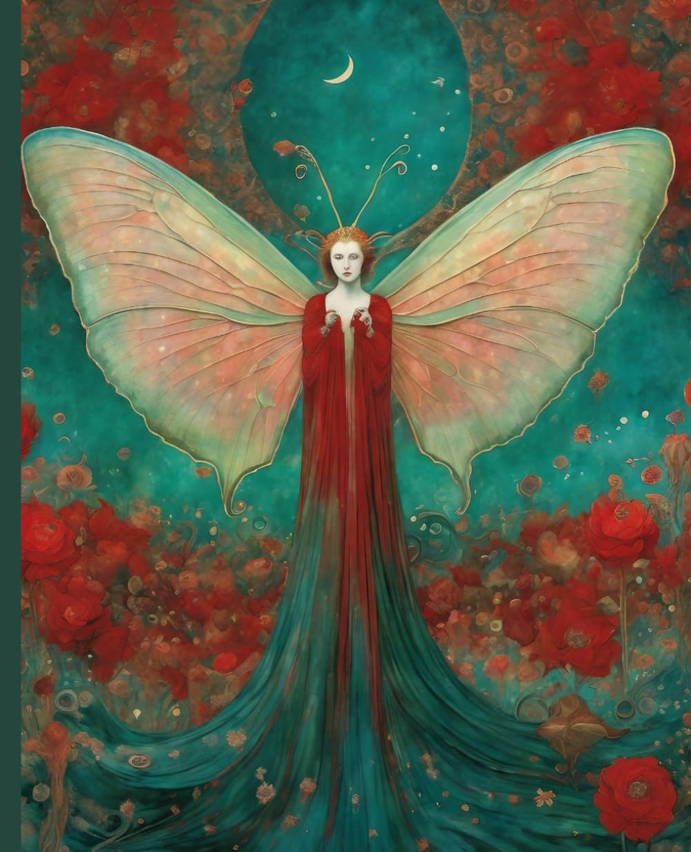 Luna Moth Fairy Notebook: Actias luna aesthetic Celestial Insect art nouveau journal. Whimsical Fantasy theme design.