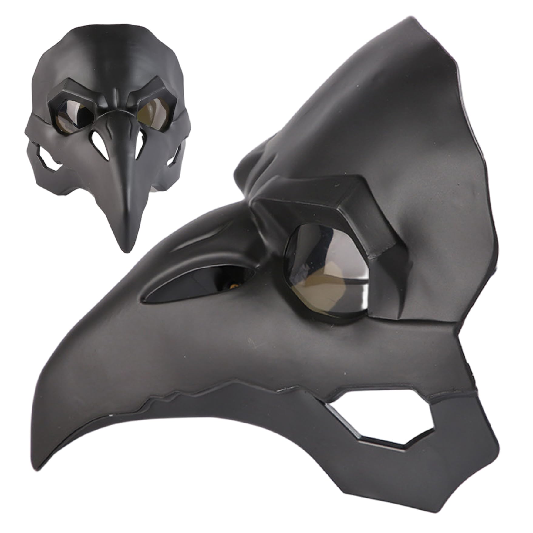 Black Steampunk Long Beak Crow Mask, Cosplay Halloween Party Accessory