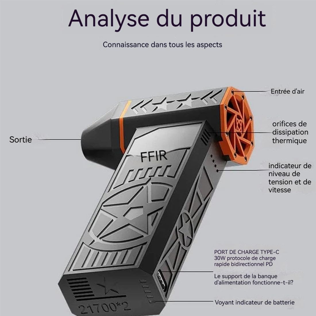 Souffleuse à Neige Thermique 5000 W améliorée (2026), Souffleur Air Chaud Portable, Thermal Snow Blower avec Technologie Turbine et Accessoire aspirateur, dégivrage et déneigement