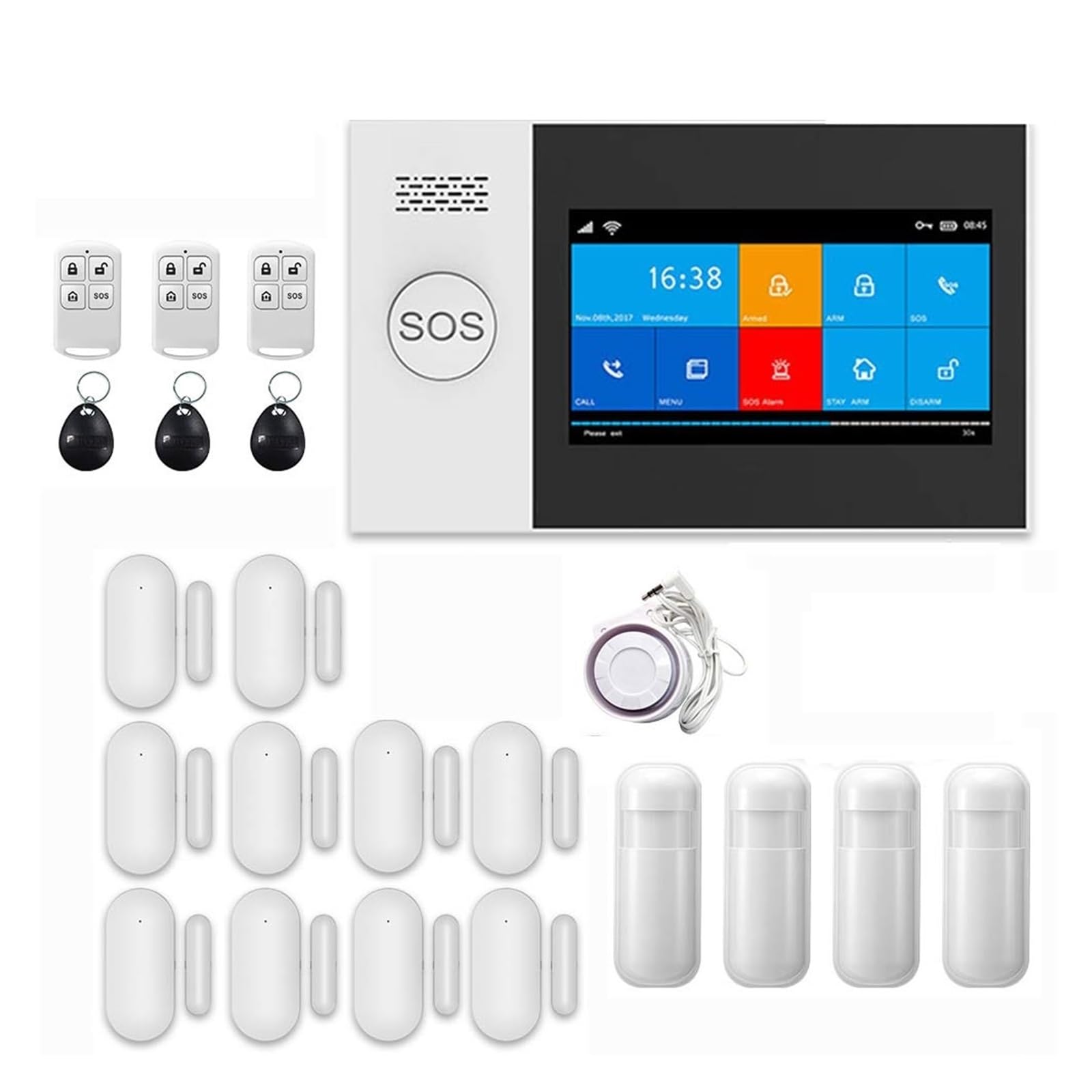 CUDTAPI GSM Home Security Alarm System App Control Remote Window Sensor With 1080P IP Camera Smart Kits(SET-M)