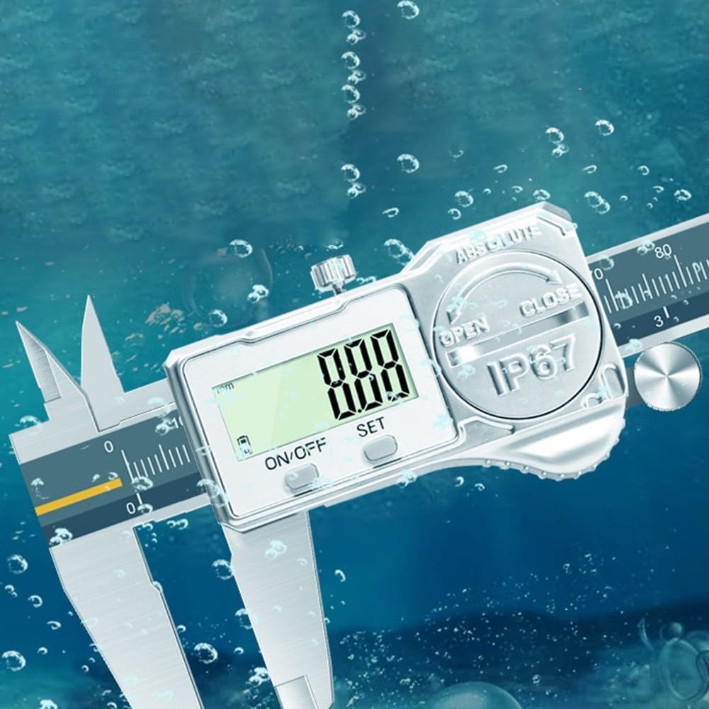 Calibre digital IP67, 150 mm, de alta precisión, ± 0,01 mm, para carpintería y bricolaje