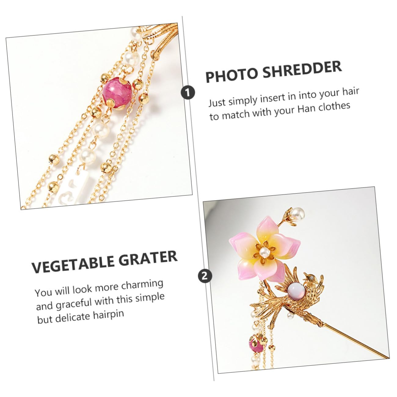 Épingle à Cheveux Rétro Style Hanfu, Pendentif Mixte, Alliage