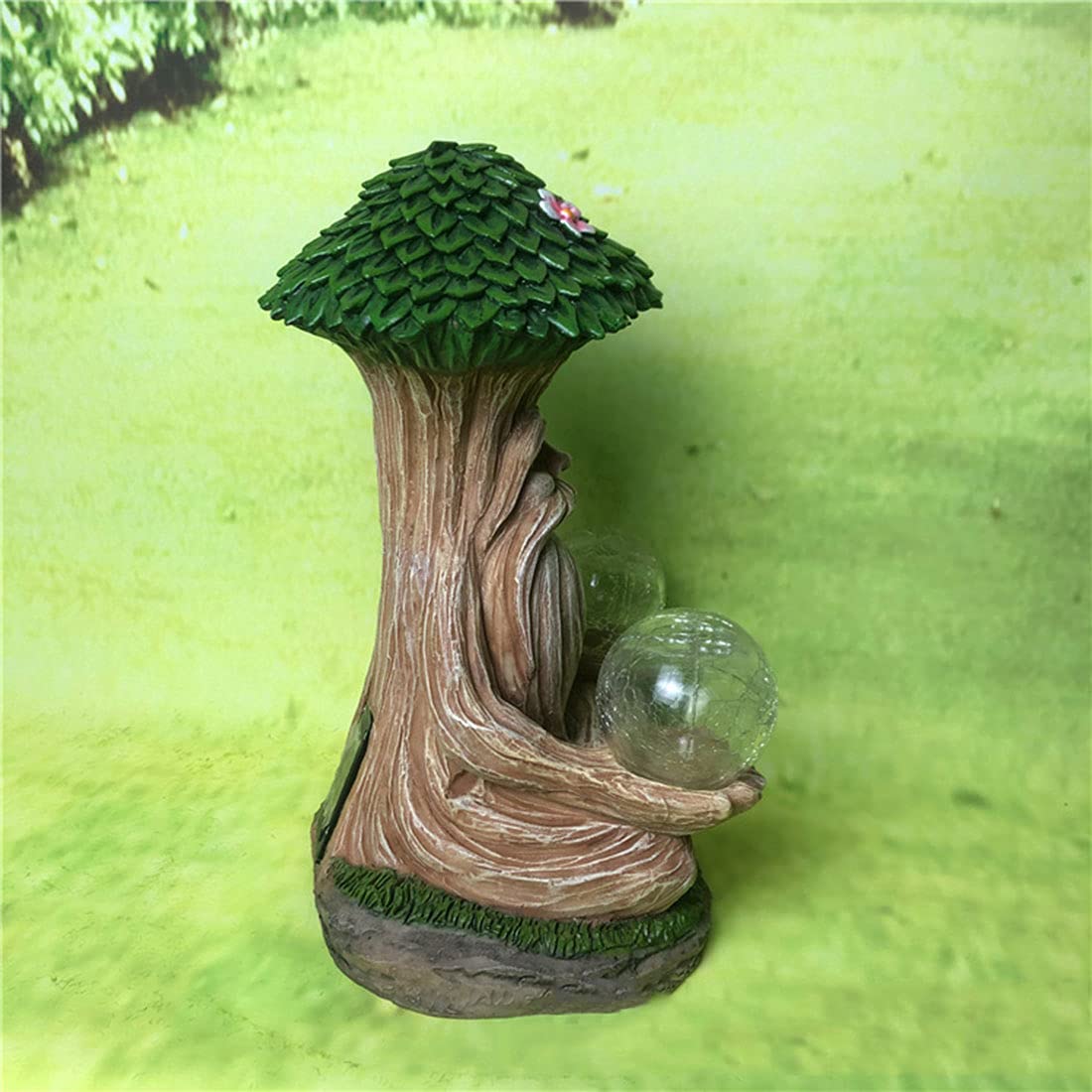 Statua ogrodowa Solar Decor Outdoor Garden Lights, Drzewo Ludzie Ogrodowa Sztuka Ozdoby Ogrodowe Dekoracje Dla Patio Chodnik Pathway Yard Lawn,a