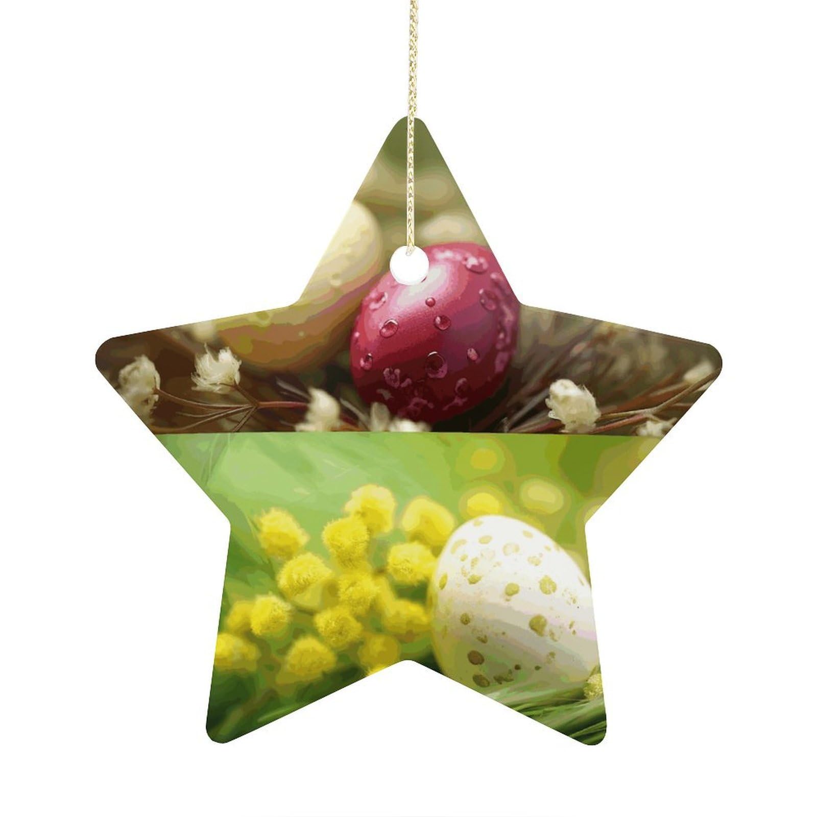 Fodpand Women's Style Eggs Ornament With String, Keepsake Hanging Decorations,Ceramic Ornaments For Men Indoor Home Holiday Party Gifts