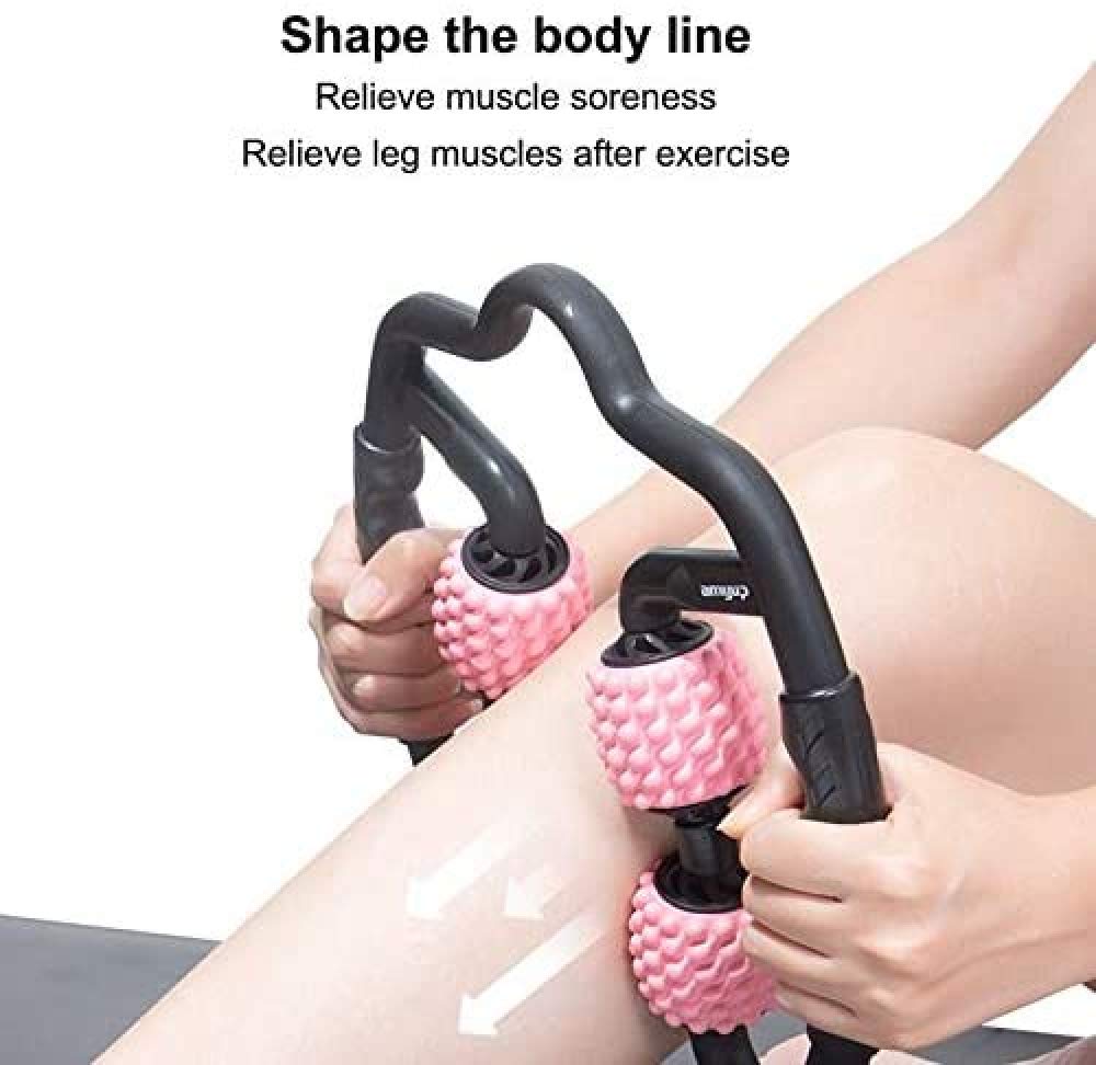 Trigger point roller, massaggiatore gambe, 4 rulli, muscoli profondi, sollievo dal dolore, massaggiatore muscolare,